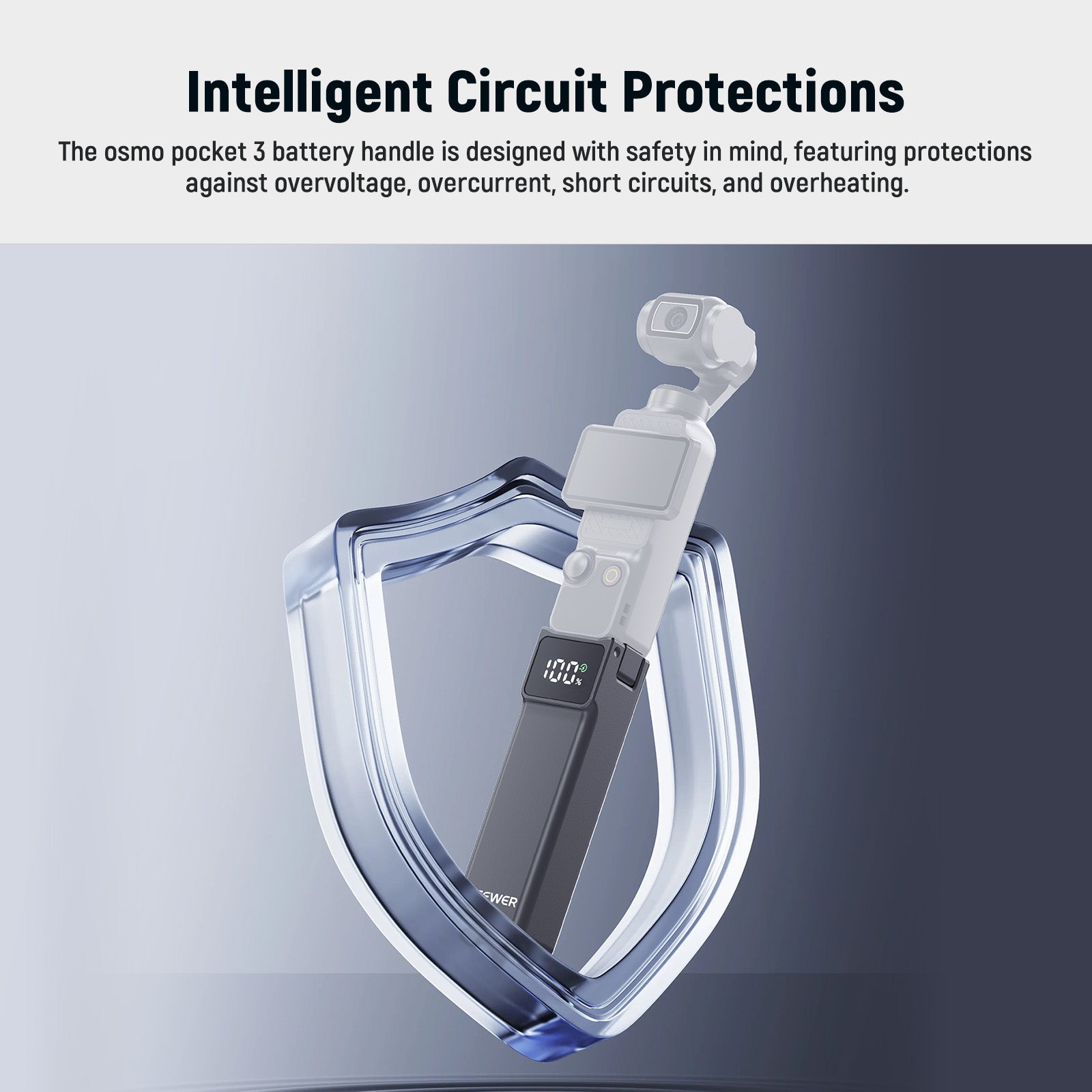 NEEWER PH01 5000mAh Battery Handle features intelligent circuit protections.