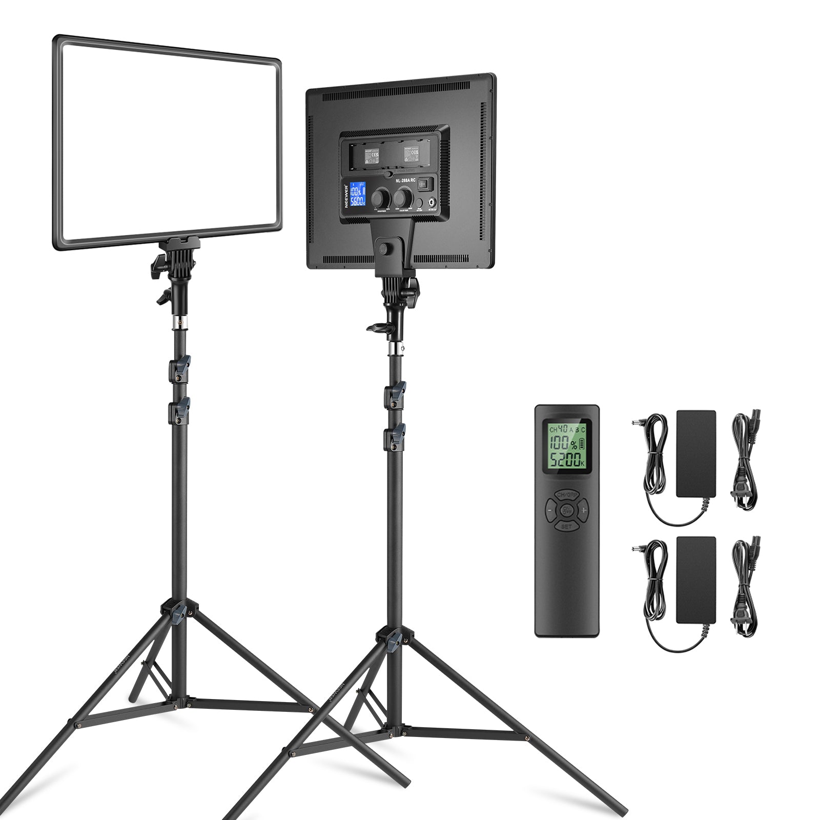 NEEWER 2 Packs NL-288ARC Bi-color LED Panel Light Kit - NEEWER
