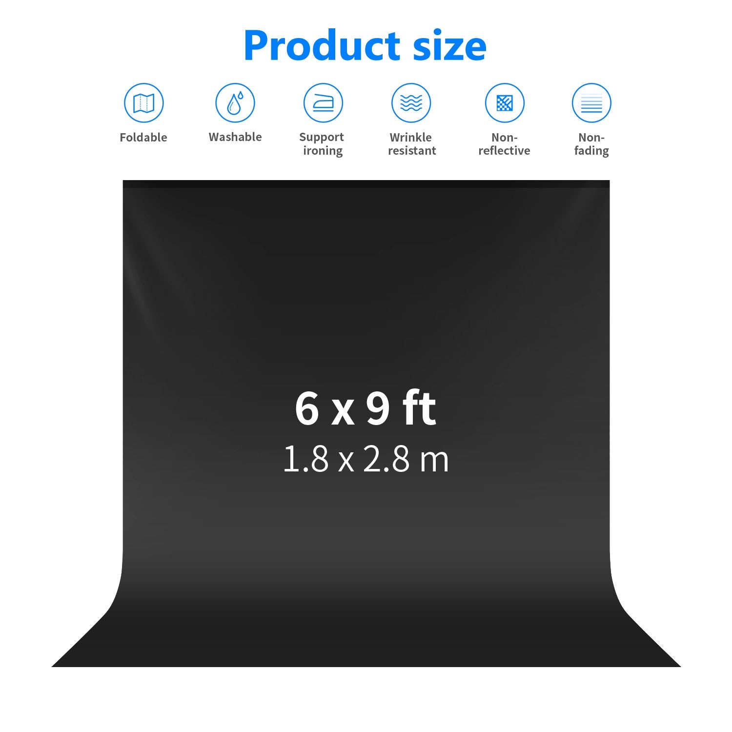 Neewer 1.8x2.8M /6x9ft Photo Studio 100 Percent Pure Polyester Collapsible Backdrop Background