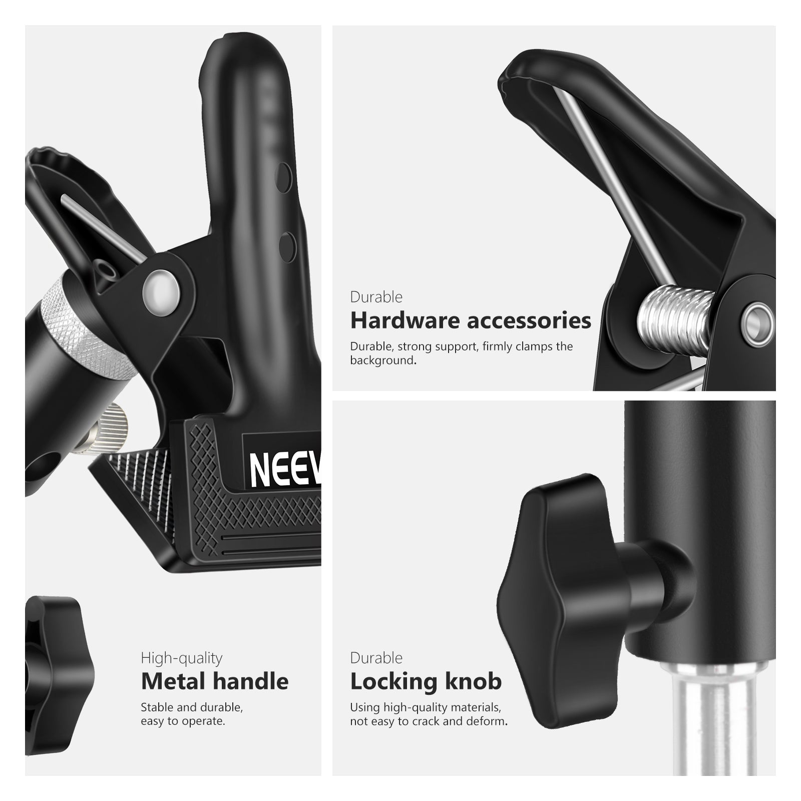 Neewer 2/3 Packs Photo Studio Heavy Duty Metal Clamp Holder with 5/8" Light Stand Attachment