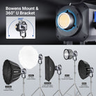 the LED light features a 360° U bracket for flexible positioning.