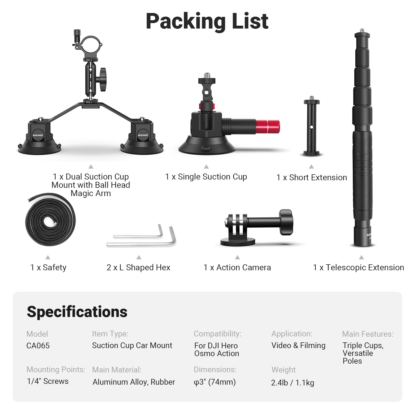 Neewer CA065 Car Mount - Thumbnail 4