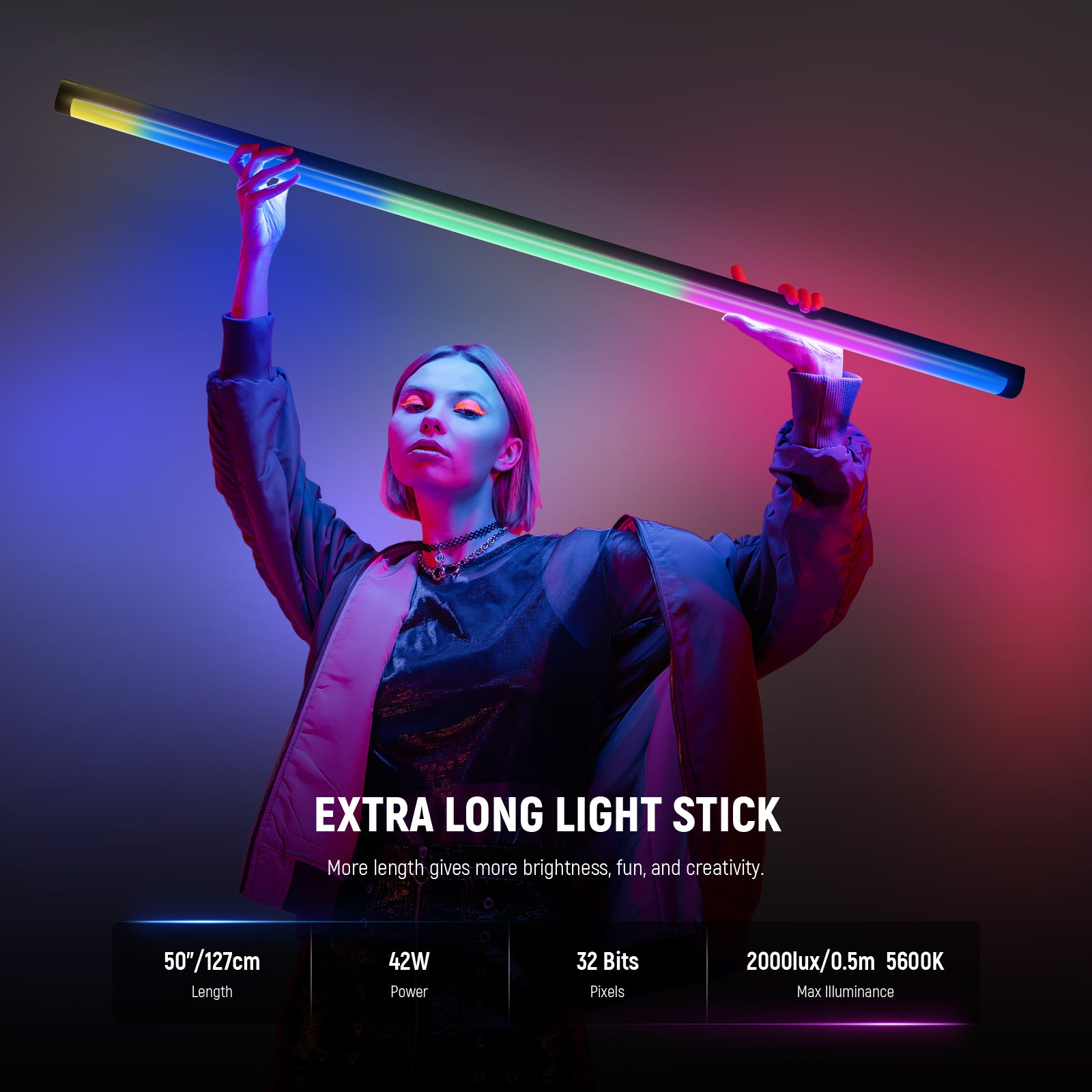 NEEWER TL120C RGB Tube Light with APP/2.4G/DMX Control - NEEWER