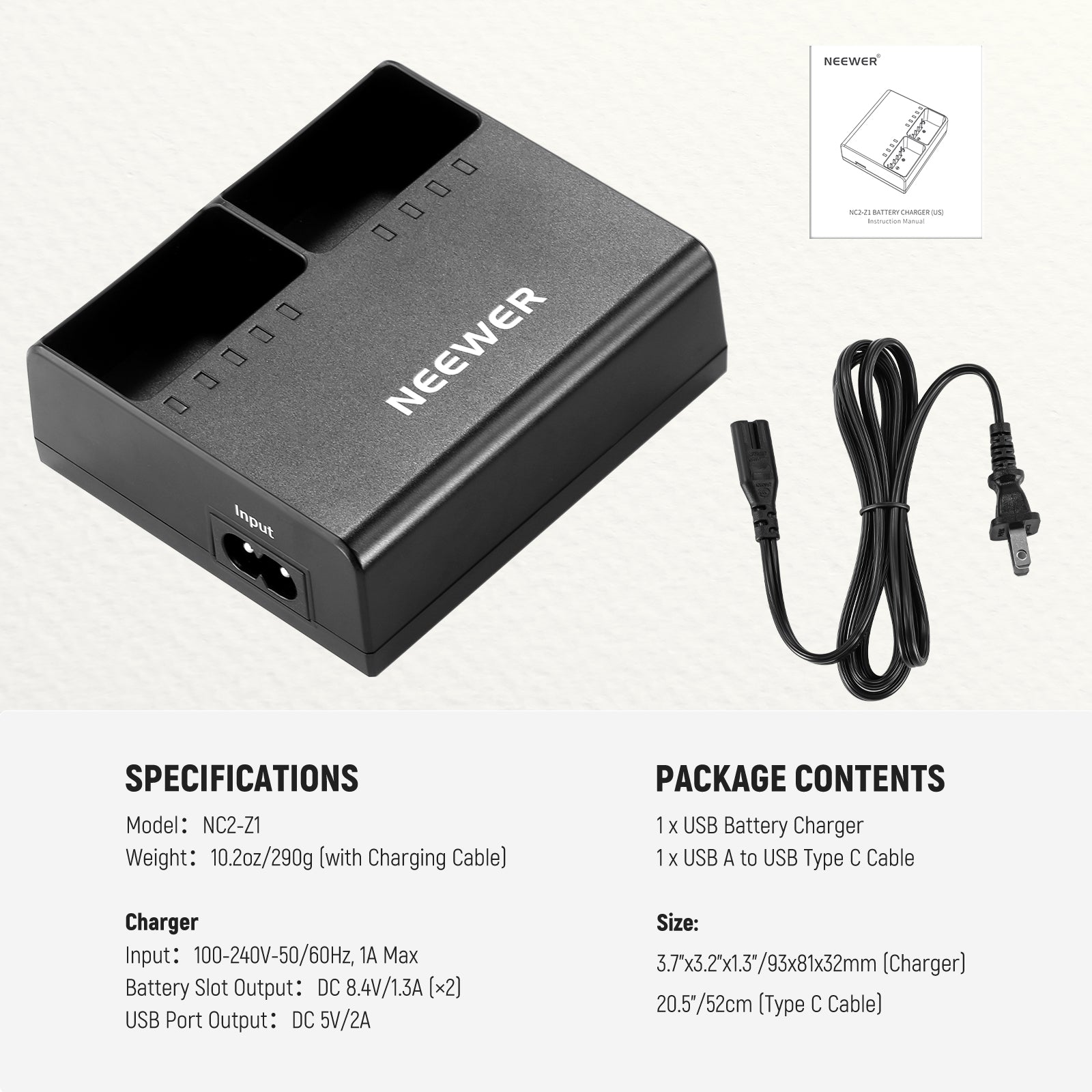 Neewer NC2-Z1 Battery Charger