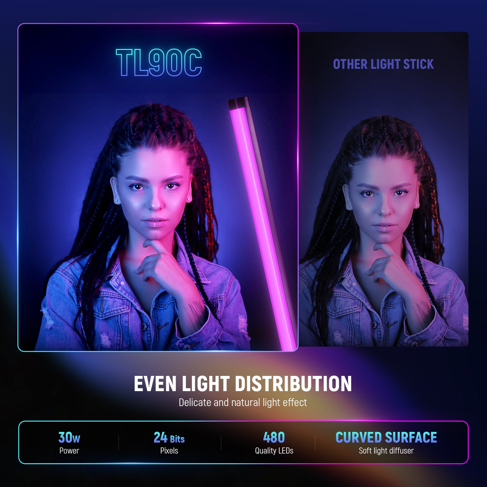 NEEWER TL90C 30W RGB LED Tube Light - NEEWER