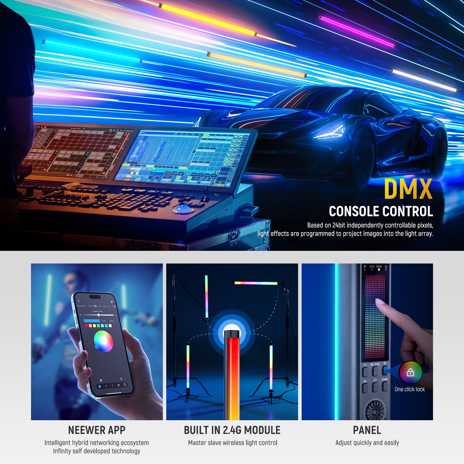 NEEWER TL90C 30W RGB LED Tube Light - NEEWER