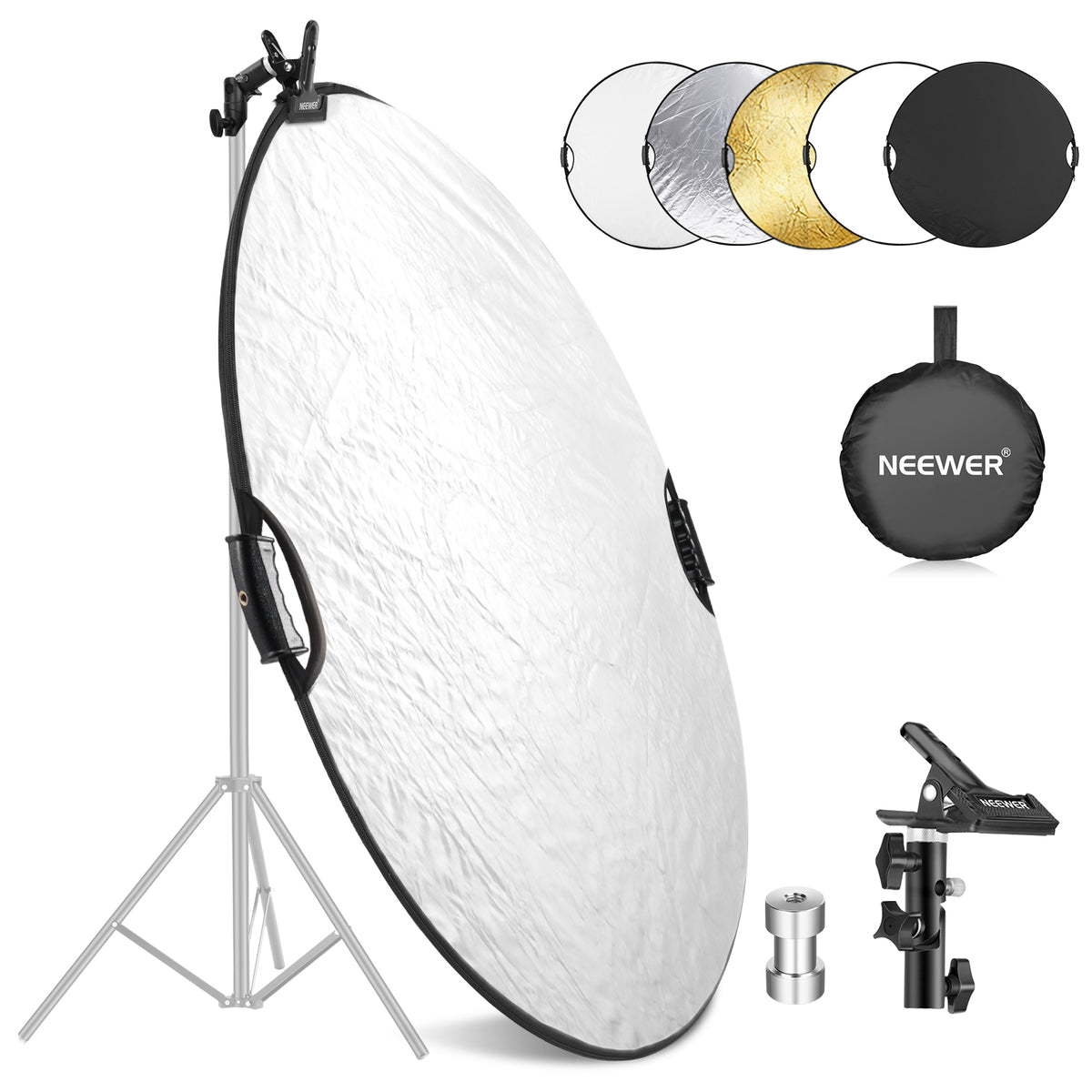 NEEWER RF-80II 5 In 1 Light Reflectors with Clamp & Hand Grips - NEEWER