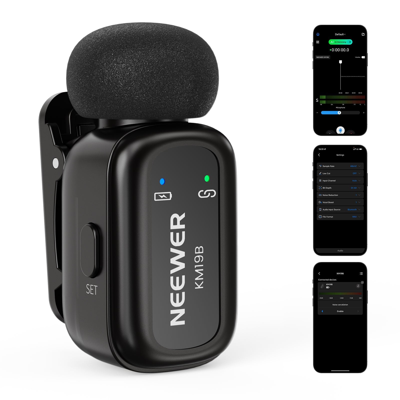 NEEWER KM19B Mini Clip On Lav Wireless Microphone