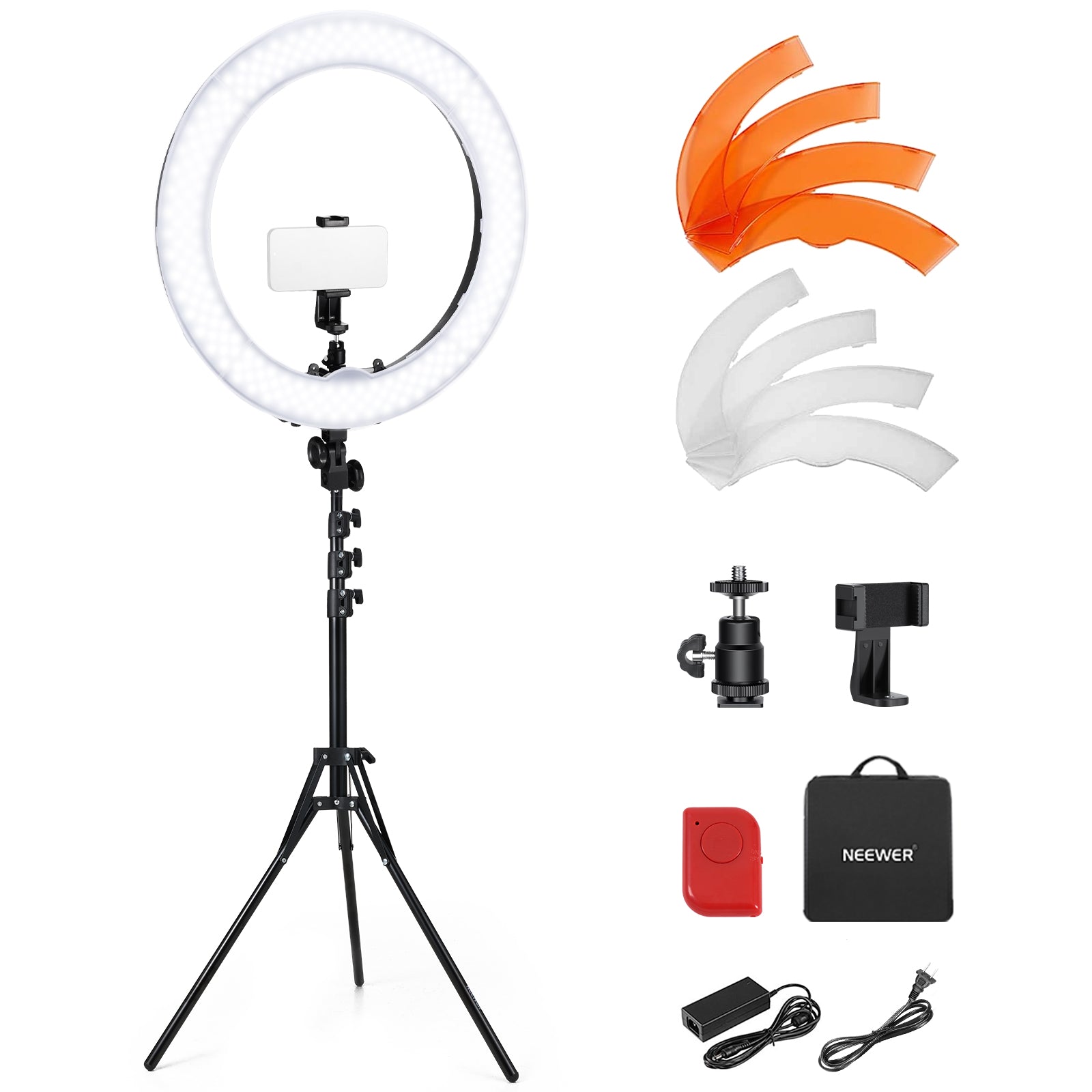 NEEWER 18 リングライト 55W RL-18 NEEWER RL-18 New Version 18 Inch 55W LED Ring Light with Carry Bag