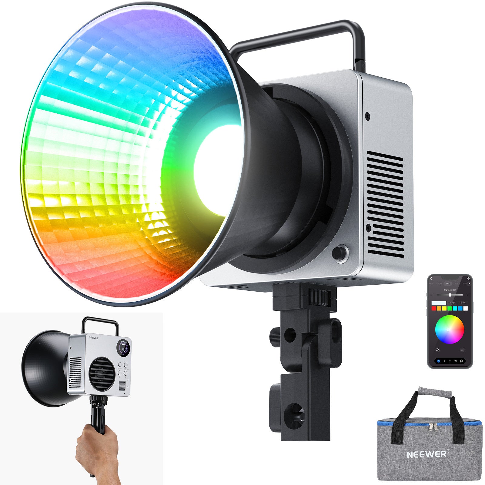 NEEWER HB80C 80W RGBWW Mini COB LED Video Light – NEEWER.CA