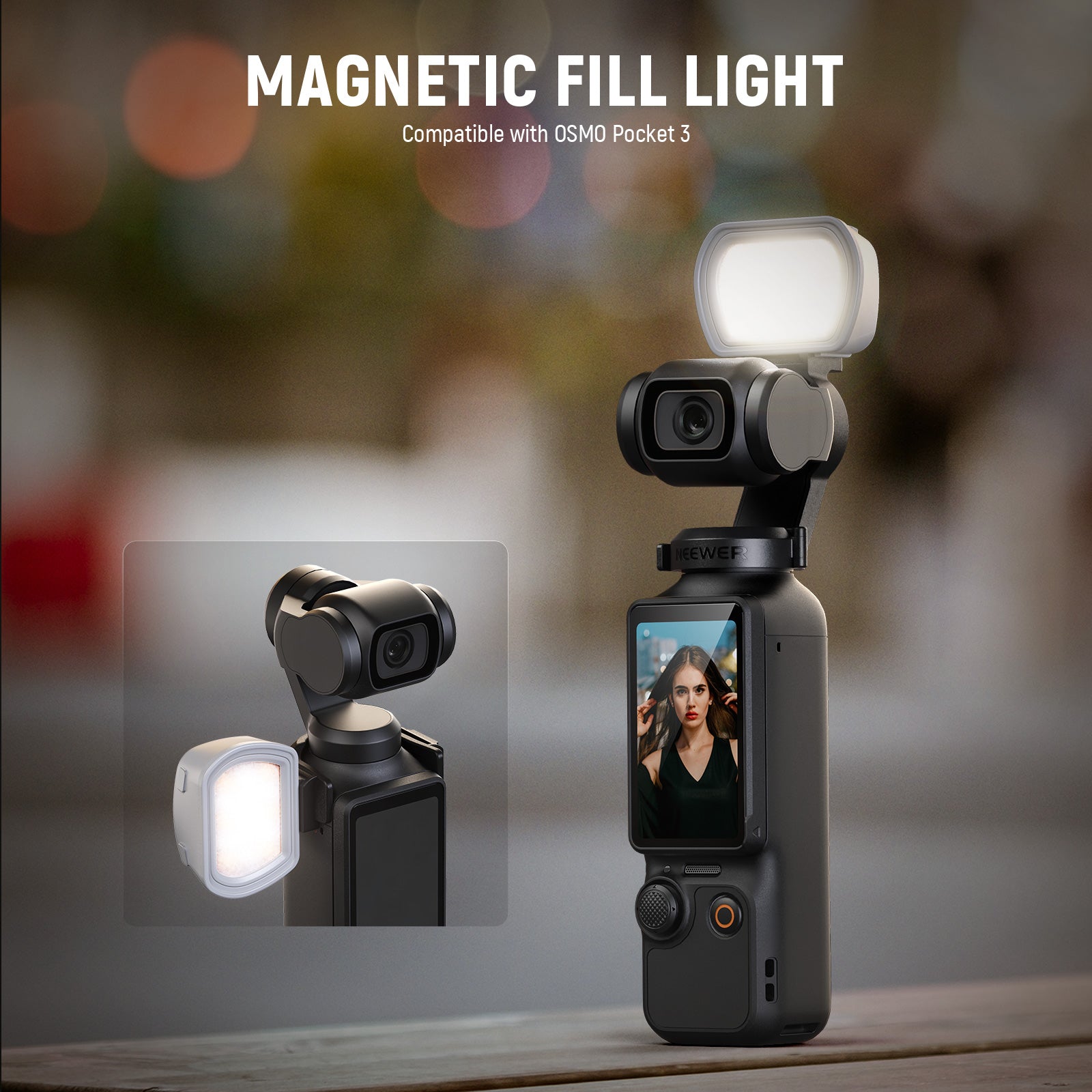 NEEWER Basics M21 Magnetic Auxiliary Light For DJI OSMO Pocket 3