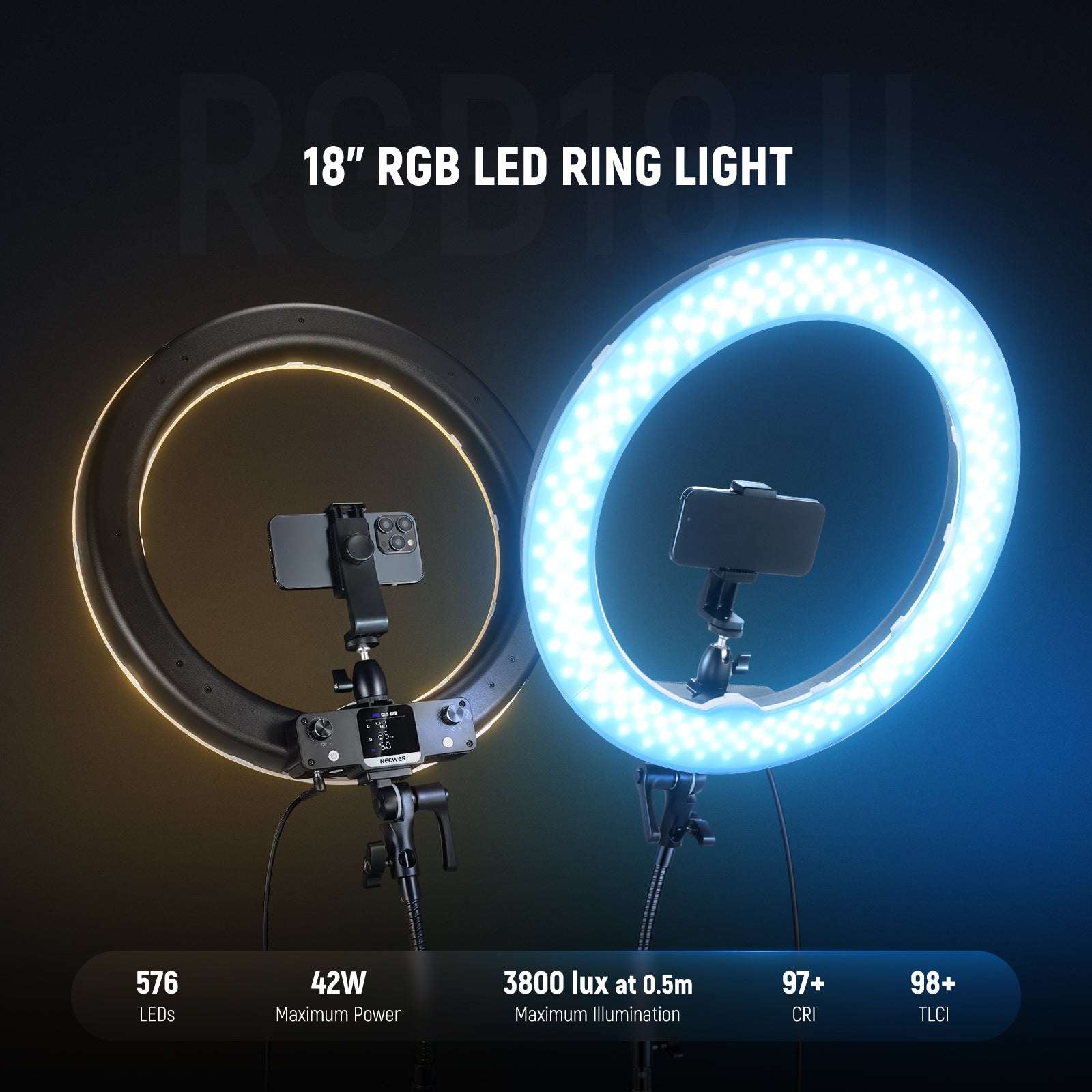 NEEWER MS60B 65W LED Video Light Handheld Spotlight - NEEWER NEEWER MS60B 65W LED Video Light Handheld Spotlight - NEEWER