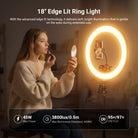 A girl applies lipstick while live-streaming with the NEEWER large cordless ring light that illuminates her face evenly and holds her phone to capture the process.