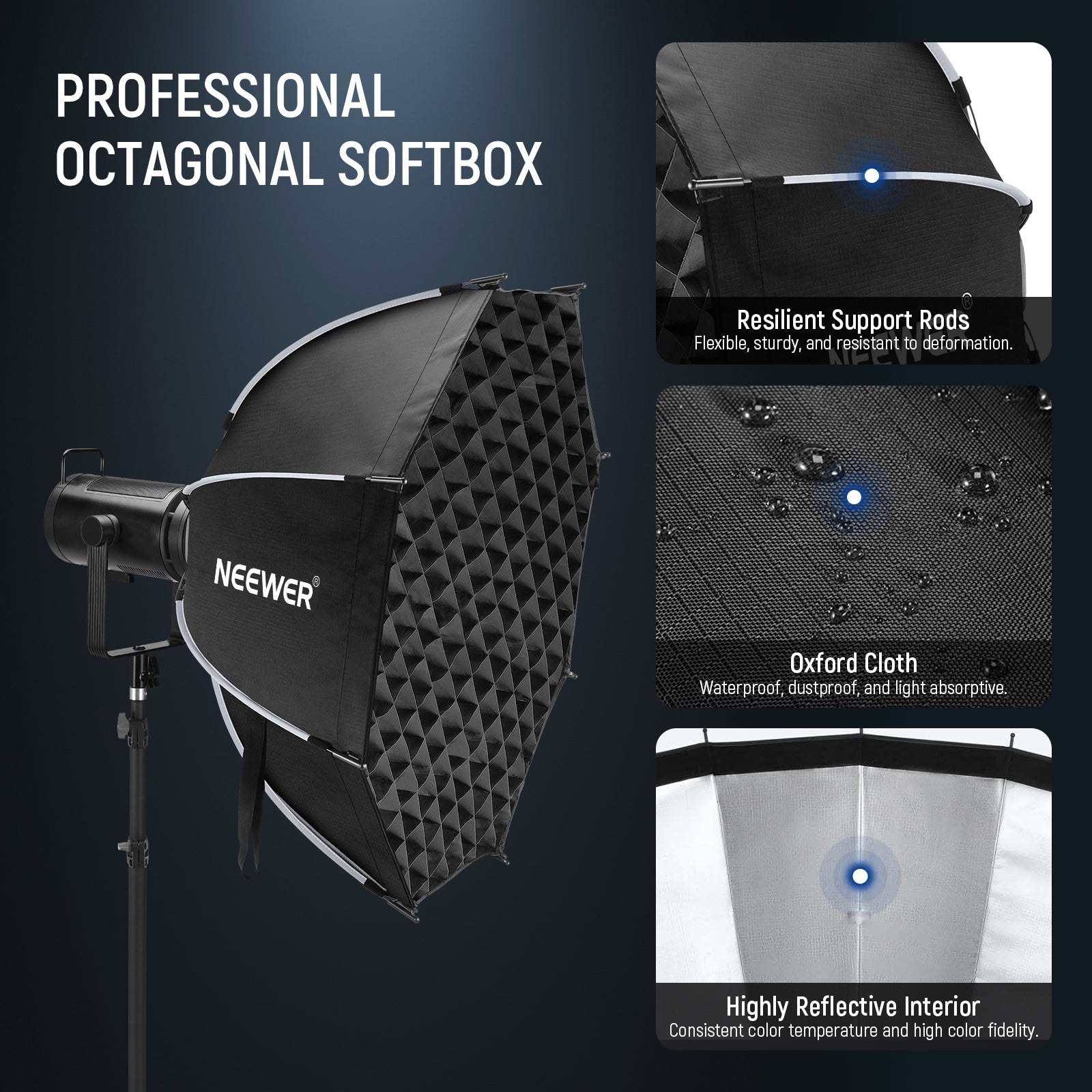 NEEWER MS60B 65W LED Video Light Handheld Spotlight - NEEWER NEEWER MS60B 65W LED Video Light Handheld Spotlight - NEEWER