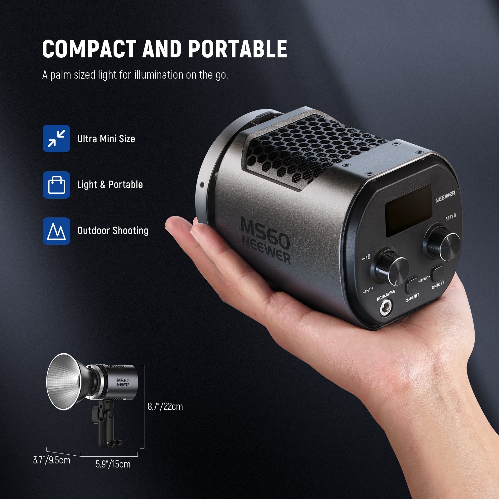 ビデオカメラ neewer ms60 NEEWER MS60 65W Mini COB LED Video Light - NEEWER – NEEWER.CA