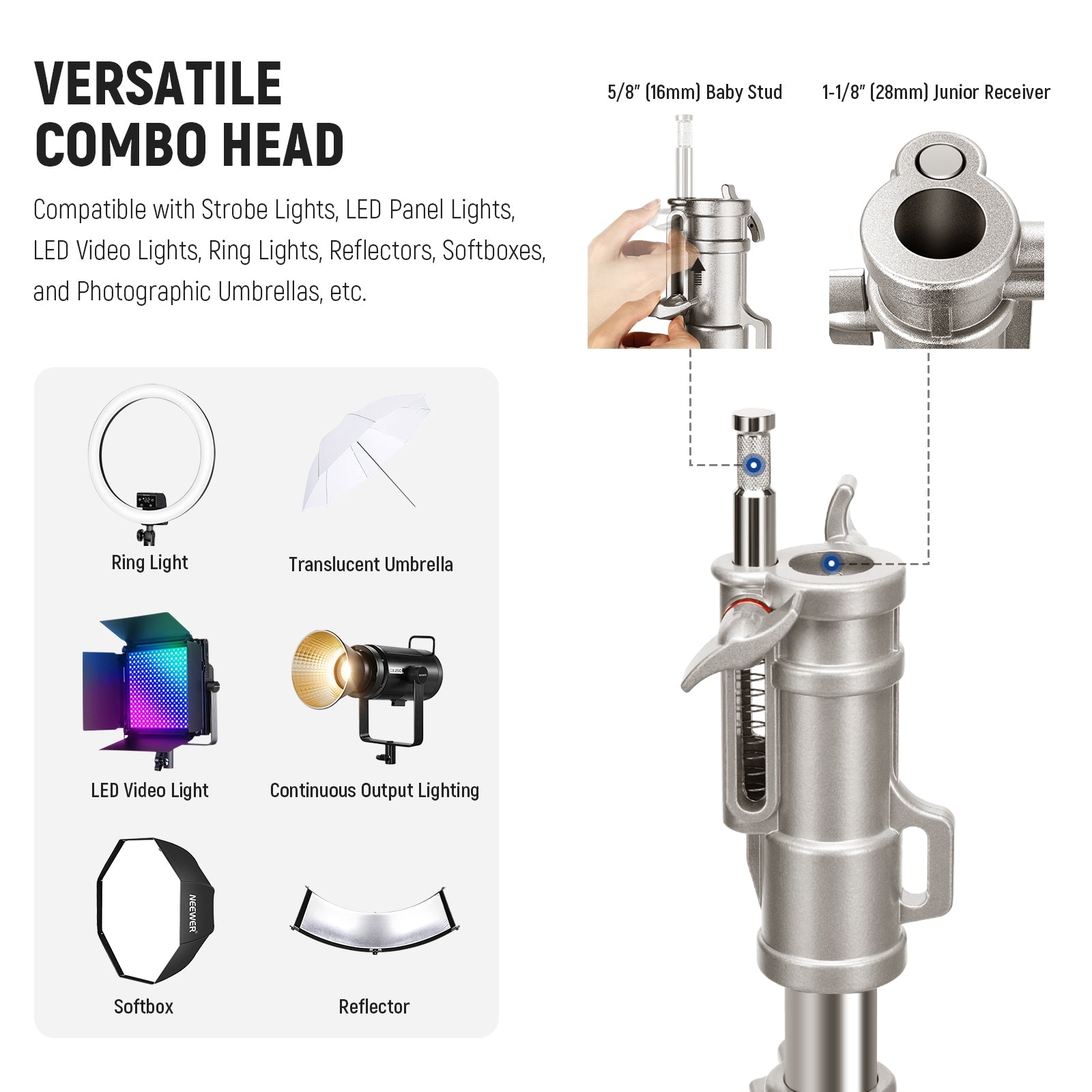 NEEWER MS60B 65W LED Video Light Handheld Spotlight - NEEWER NEEWER MS60B 65W LED Video Light Handheld Spotlight - NEEWER