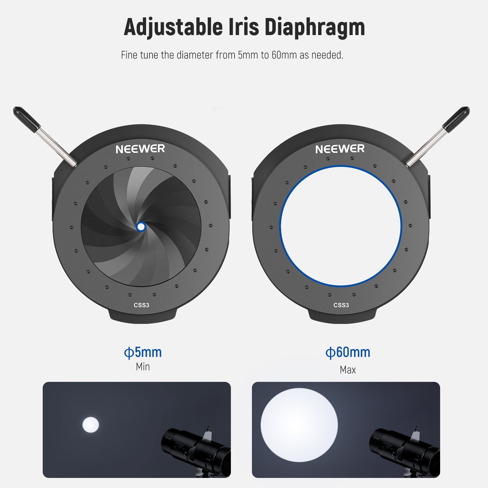 NEEWER Iris Shutter for LS-300 Spotlight - Thumbnail 4