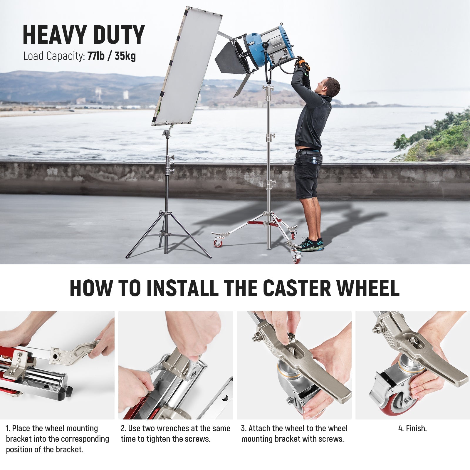NEEWER MS60B 65W LED Video Light Handheld Spotlight - NEEWER NEEWER MS60B 65W LED Video Light Handheld Spotlight - NEEWER