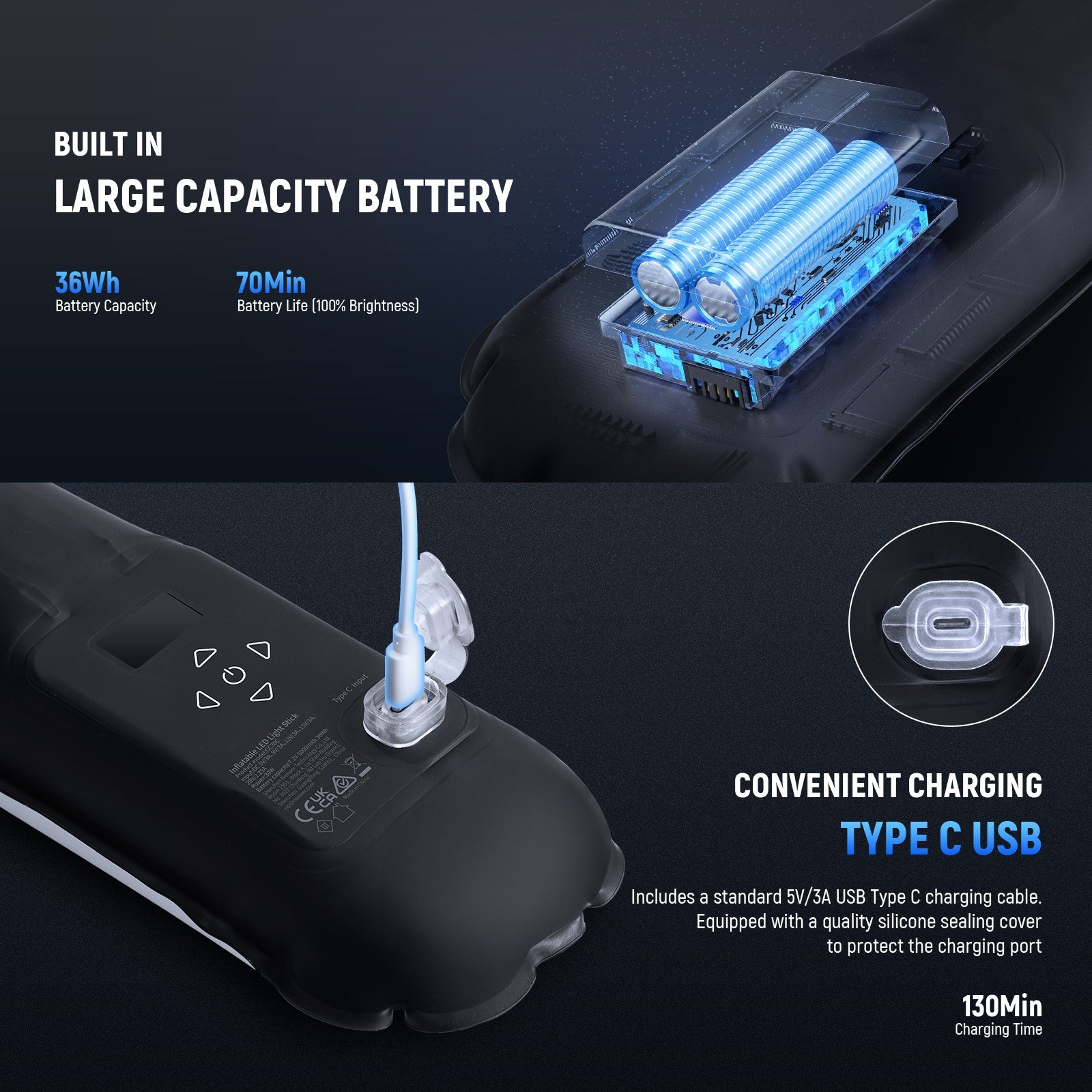 NEEWER GC30C 30W RGB Handheld Inflatable LED Fill Light - NEEWER