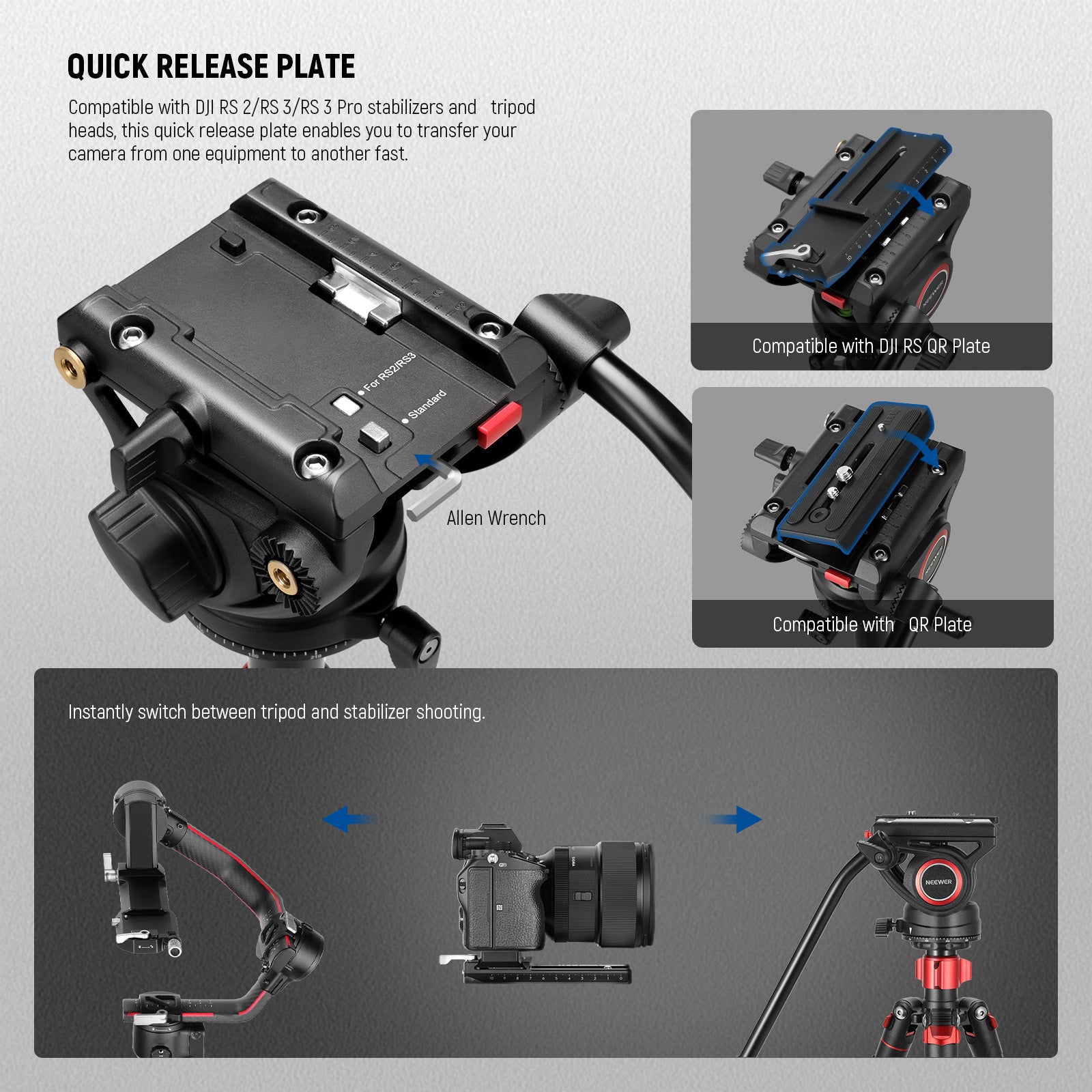 Neewer TP72A Tripod Monopod - Thumbnail 2