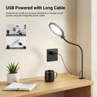 The NEEWER N32 Full Screen Ring Light sits on a wooden home desk.