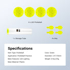 This package includes four LED pickleballs, a storage tube, and four keys.