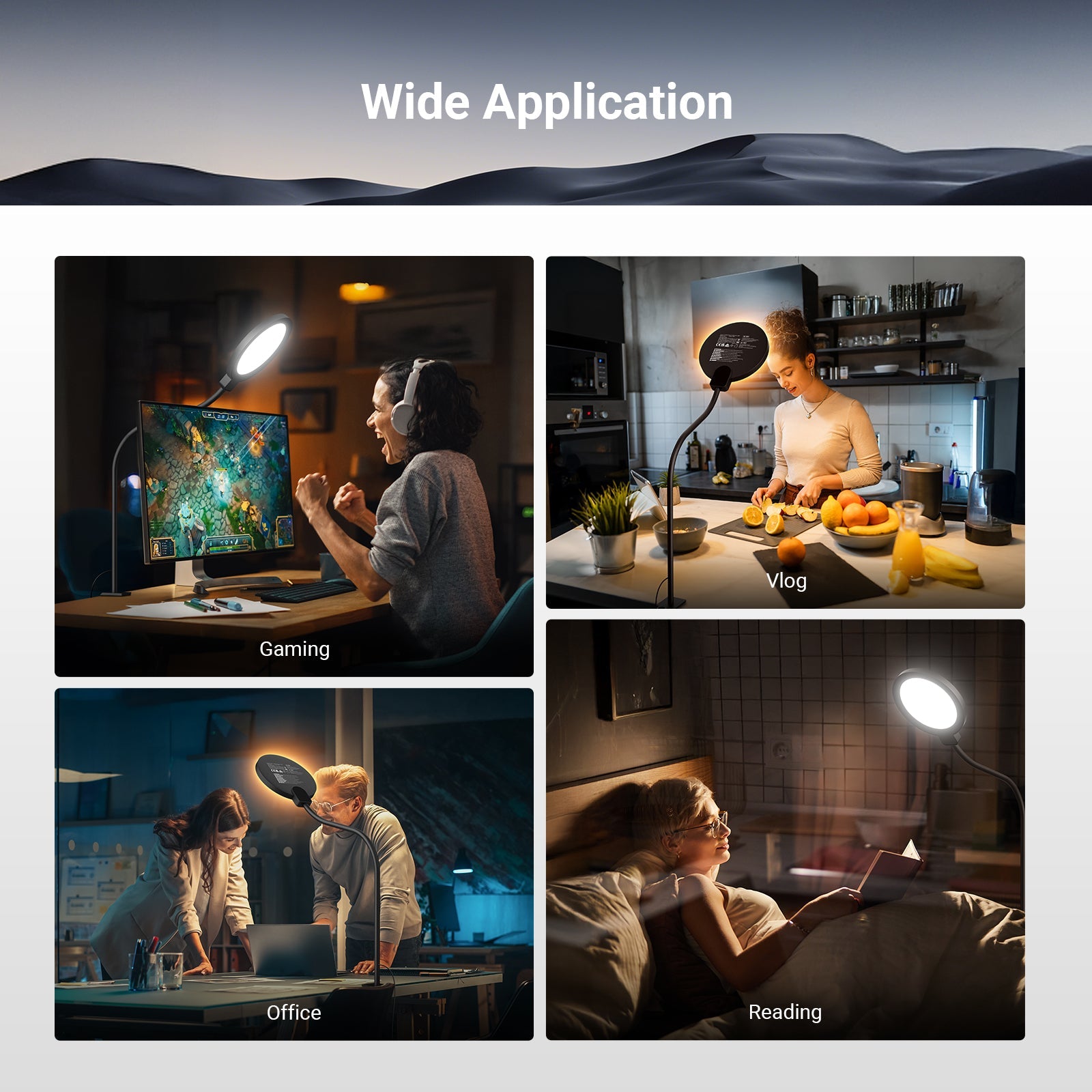 NEEWER N32 Full Screen Ring Light is ideal for gaming, vlogging, and reading.