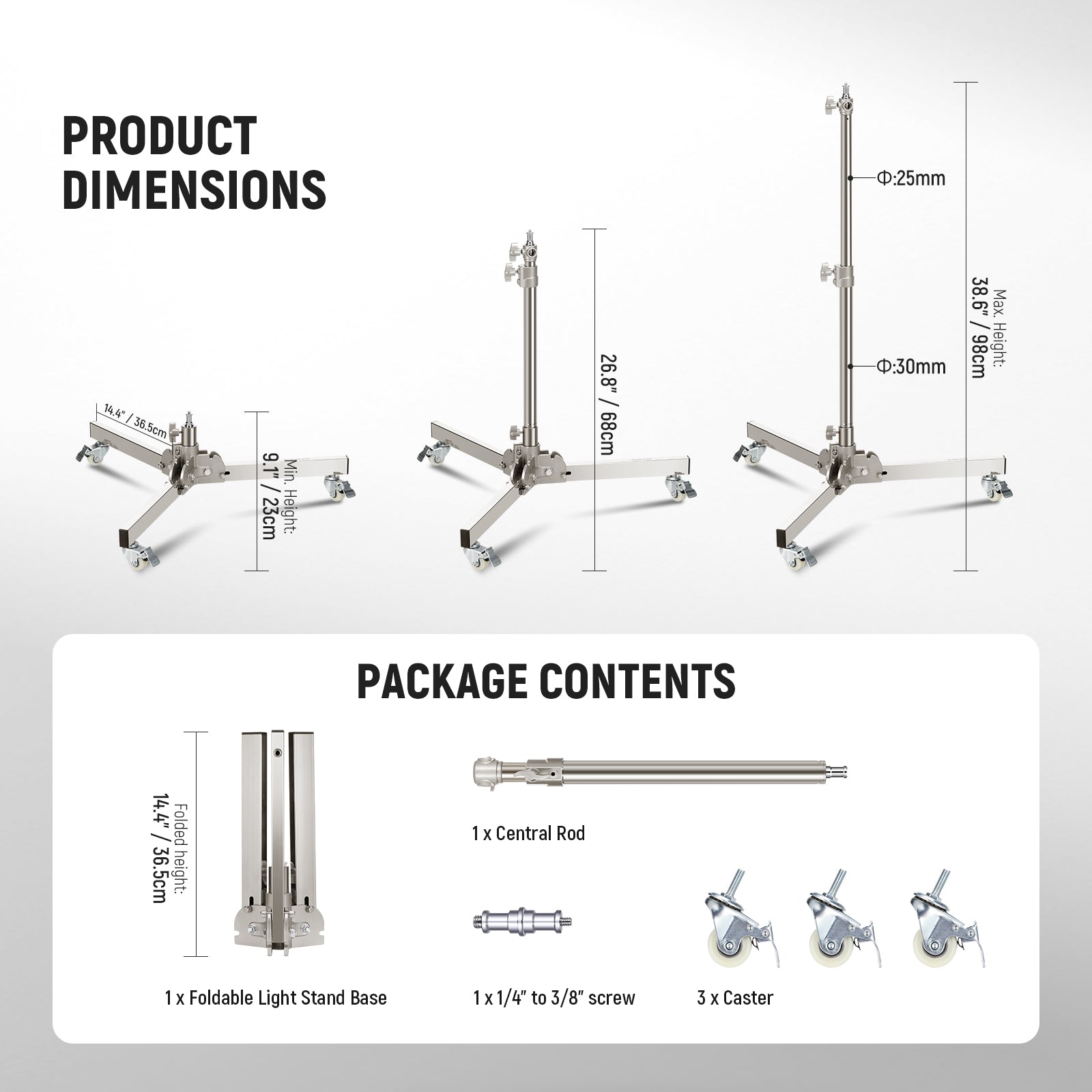 NEEWER ST98SS Heavy Duty Light Stand - NEEWER