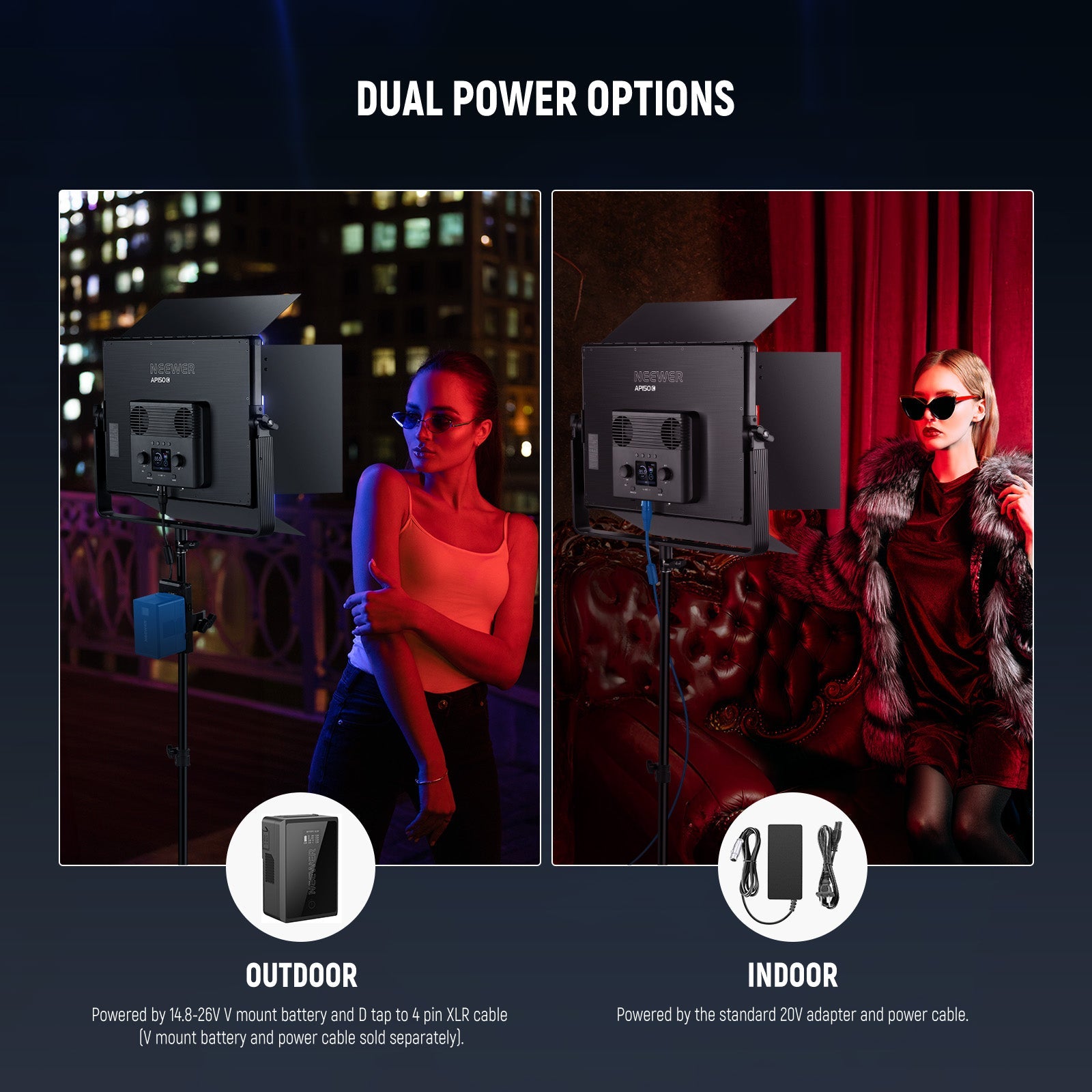 NEEWER AP150C 撮影用ライト RGB LEDビデオライト 150W NEEWER AP150C 150W RGB LED Panel Video Light Kit - NEEWER – NEEWER.CA