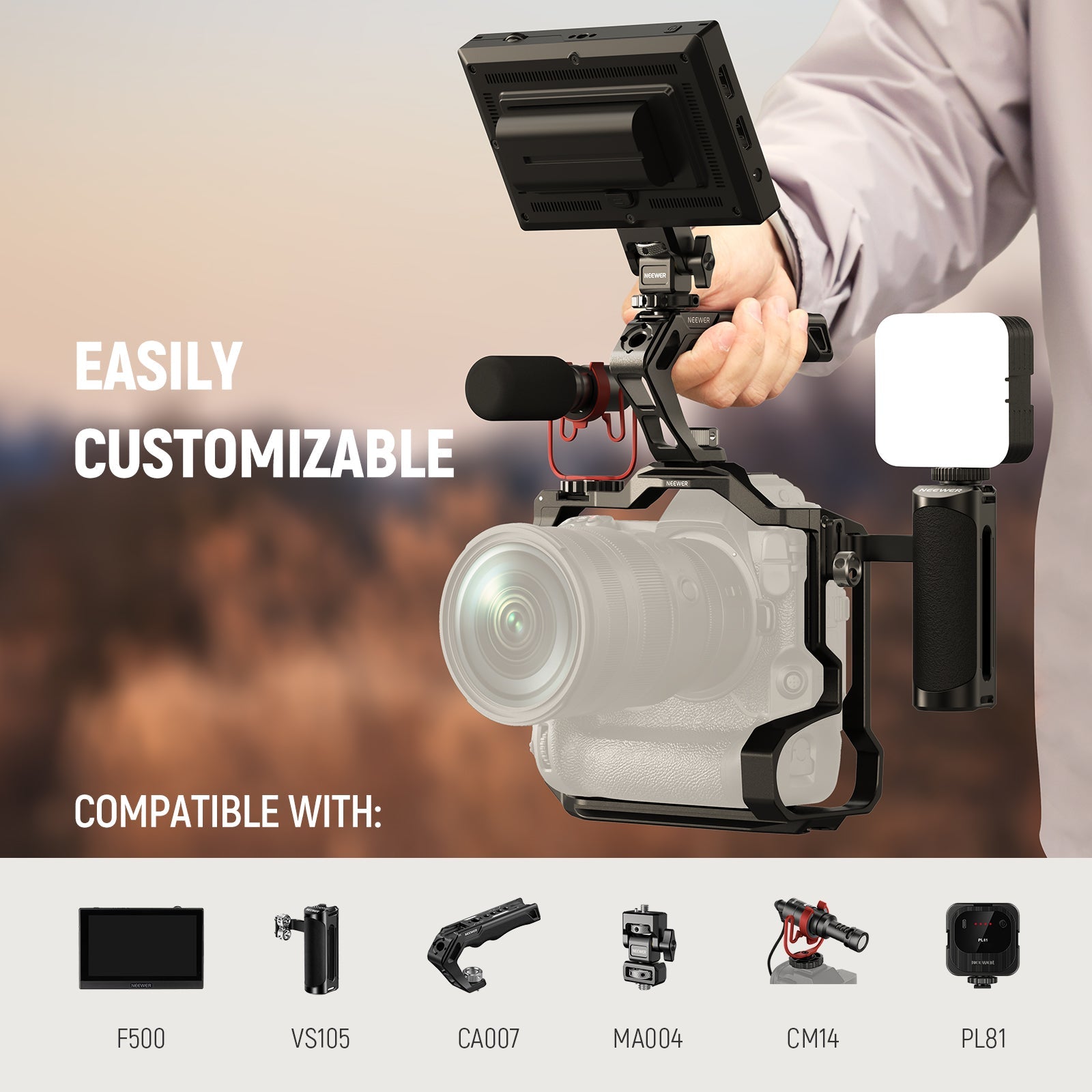 NEEWER CA118 Aluminum Alloy Camera Cage For Nikon Z9 - NEEWER