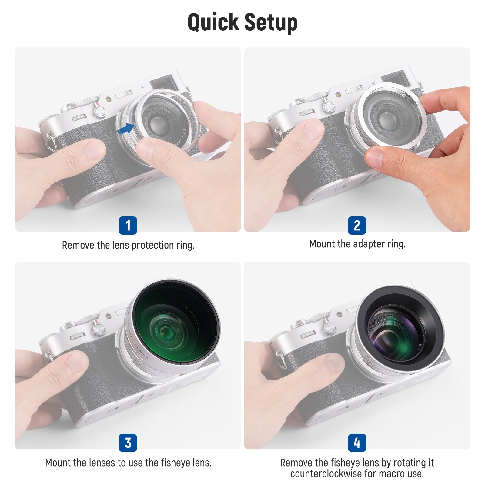 NEEWER LS-46 49mm 0.43x Fisheye & 1.4x Macro Additional Lens for