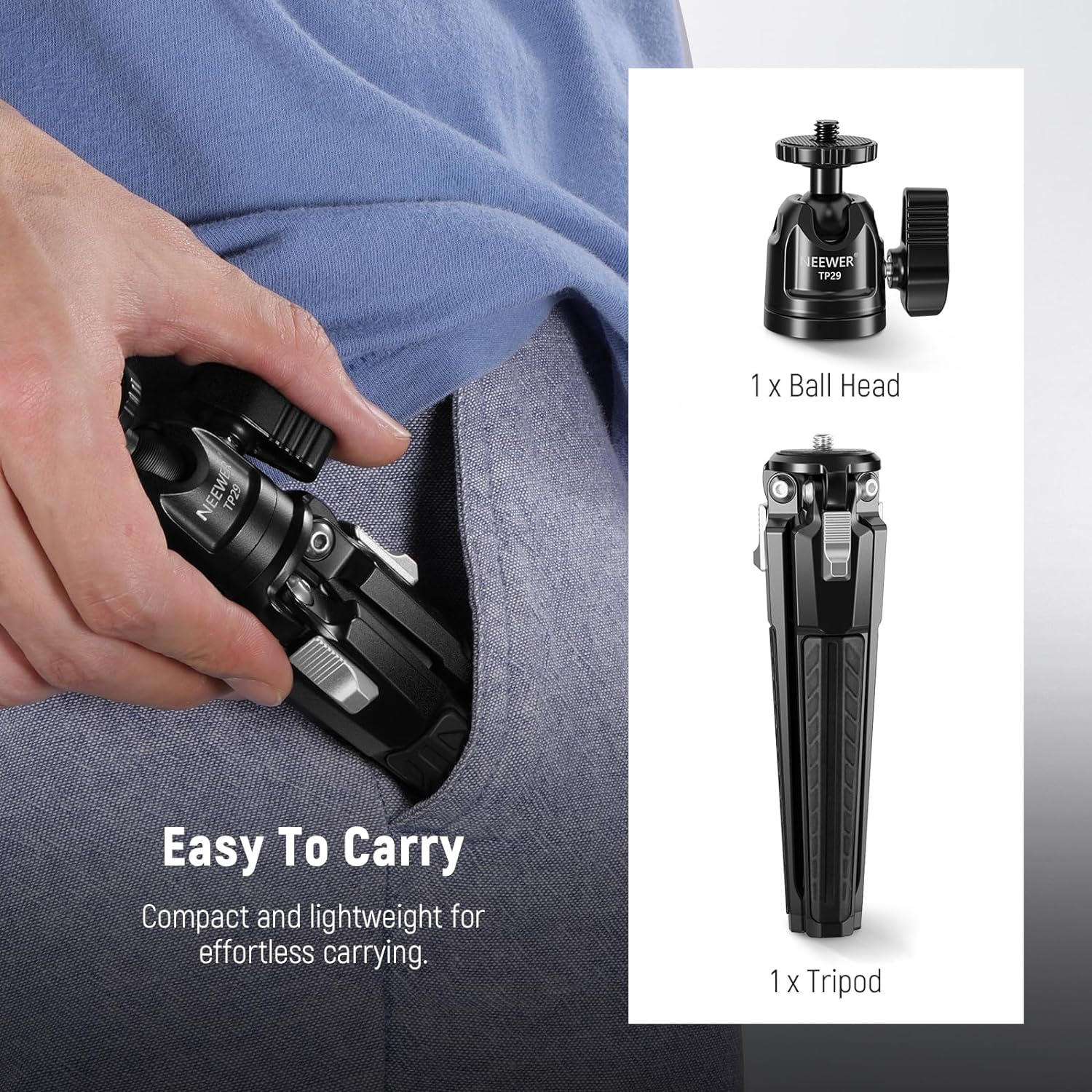 NEEWER TP29 Metal Tabletop Mini Tripod - NEEWER