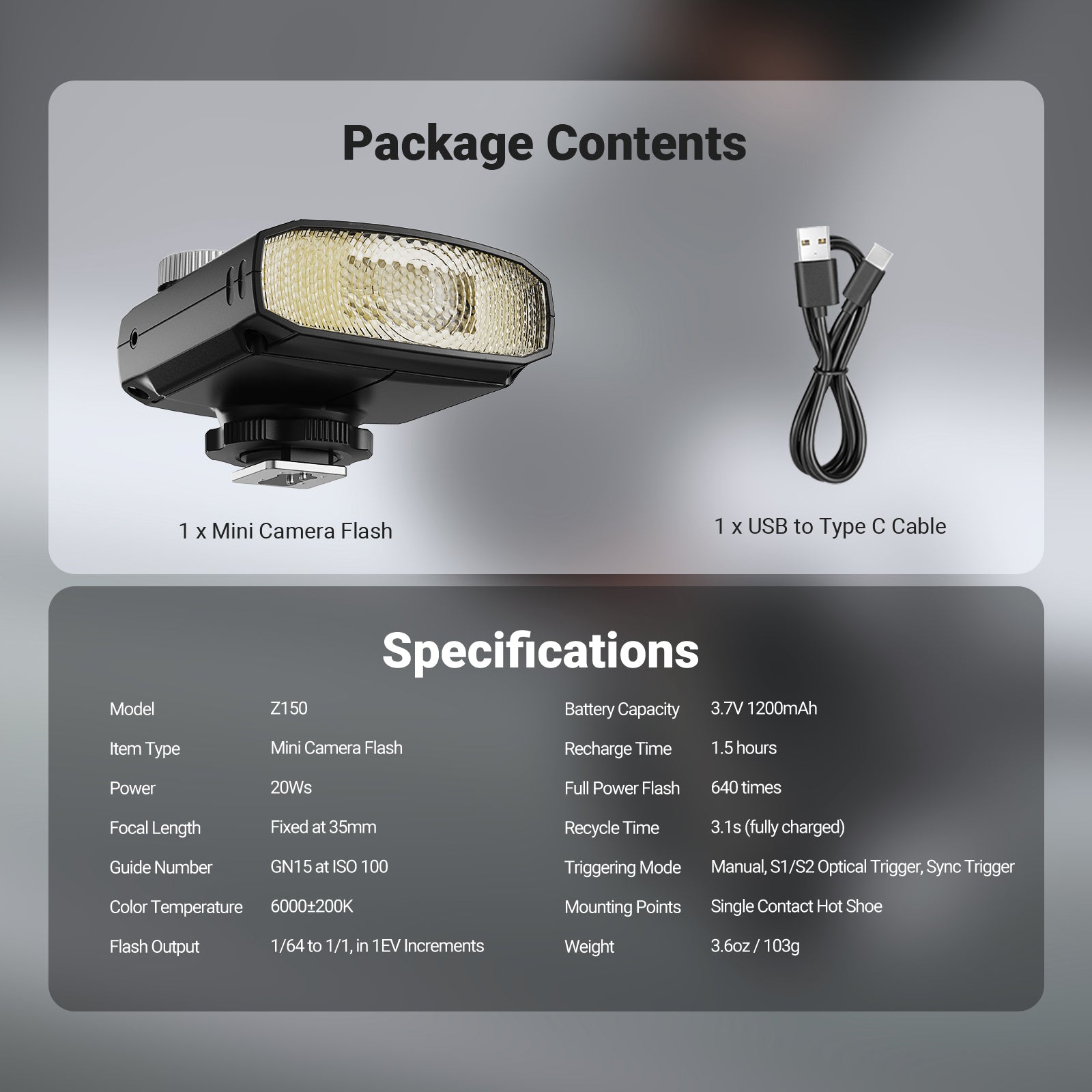 NEEWER Z150 Mini Camera Flash | Retro Style Speedlite