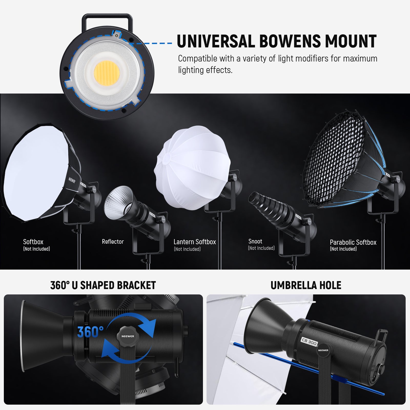 NEEWER CB300B 320W Bi Color Continuous LED Video Light - NEEWER NEEWER CB300B 320W Bi Color Continuous LED Video Light - NEEWER