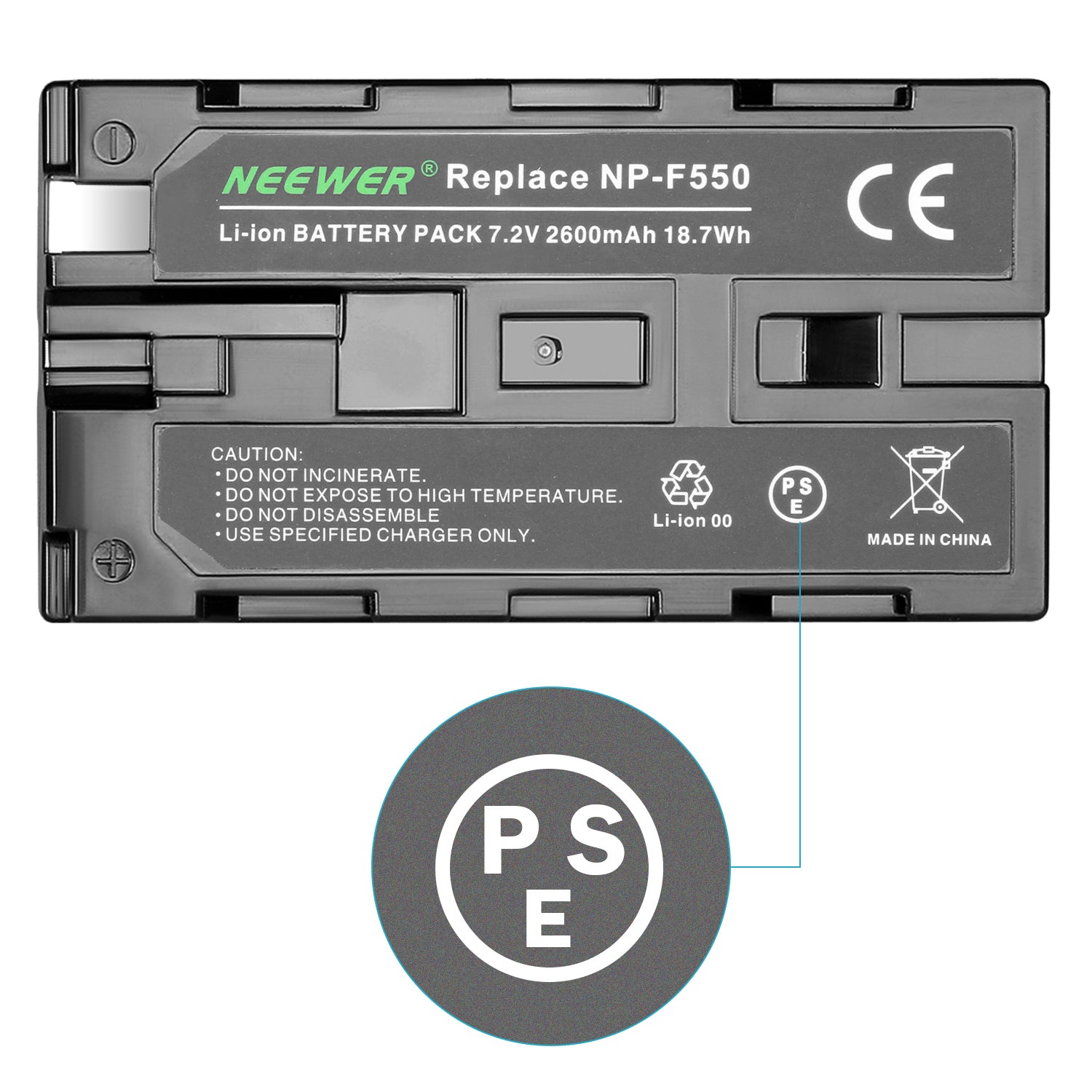 NEEWER 2-Pack 2600mAh Sony NP-F550/570/530 Replacement Battery