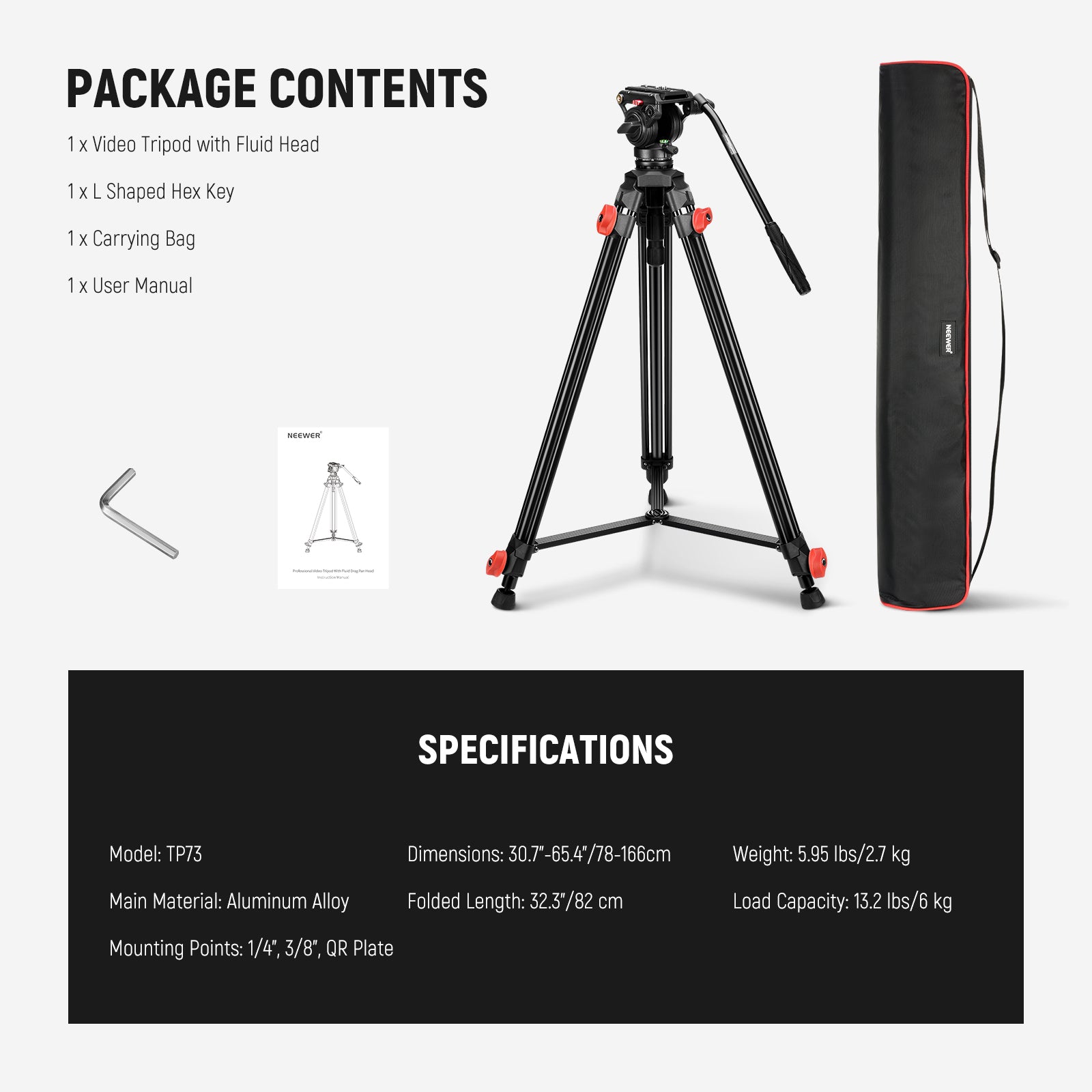Neewer TP73 Video Tripod