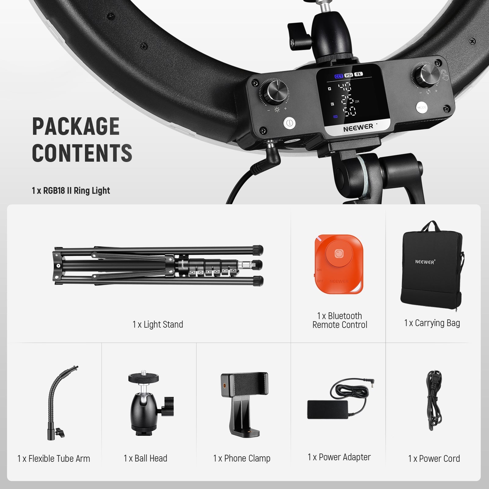 NEEWER MS60B 65W LED Video Light Handheld Spotlight - NEEWER NEEWER MS60B 65W LED Video Light Handheld Spotlight - NEEWER