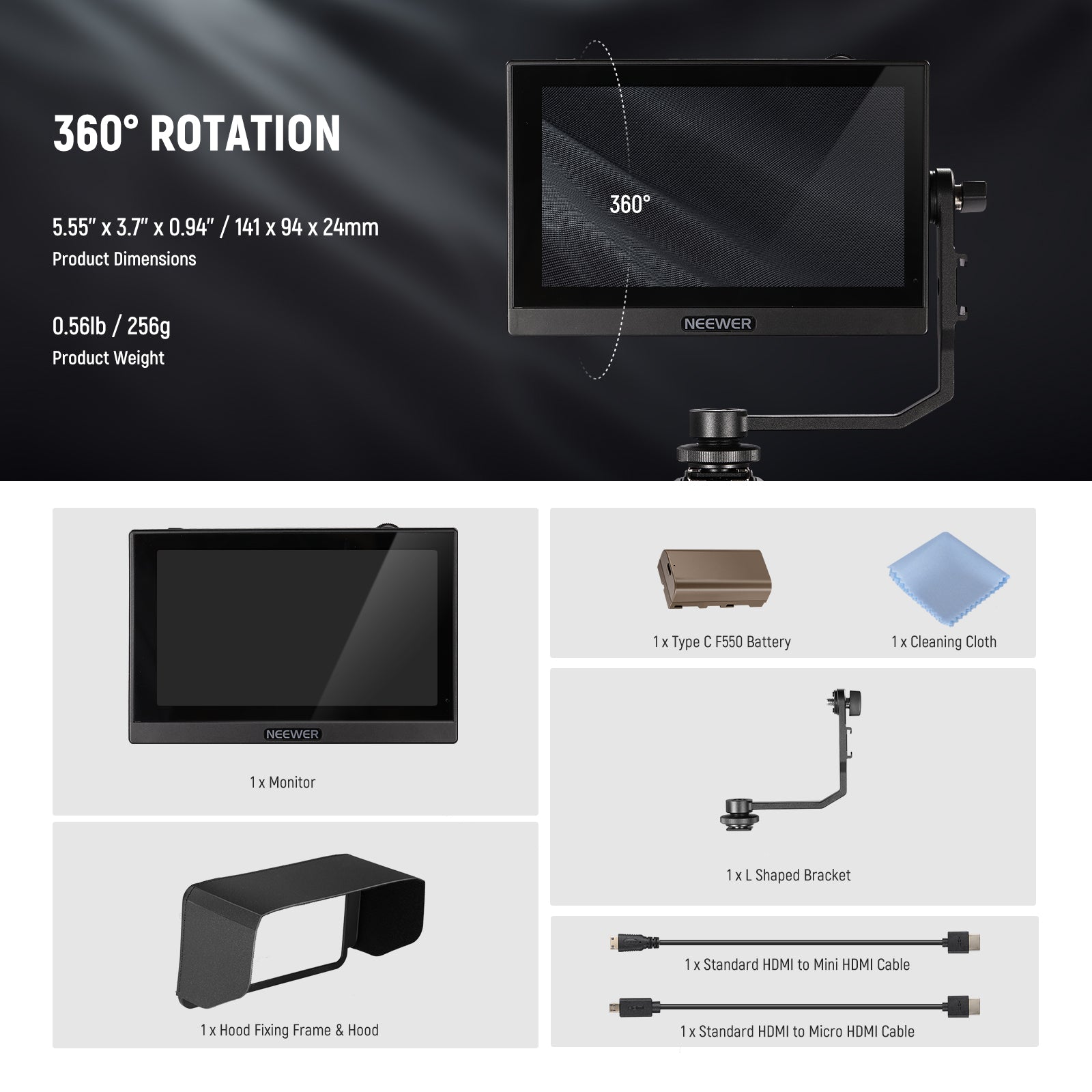 NEEWER F500 5.5 Inch Camera Monitor - NEEWER