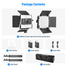 Package Contents of the NEEWER 2 Pack RGB480 APP Control RGB LED Light