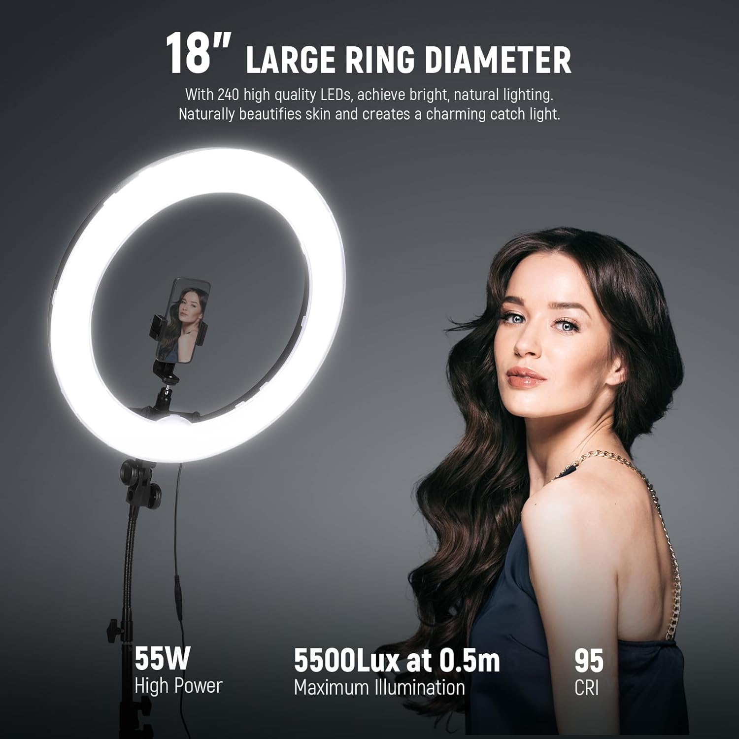 NEEWER 18 リングライト 55W RL-18 NEEWER RL-18 18 Inch 55W LED Ring Light Kit – NEEWER.CA