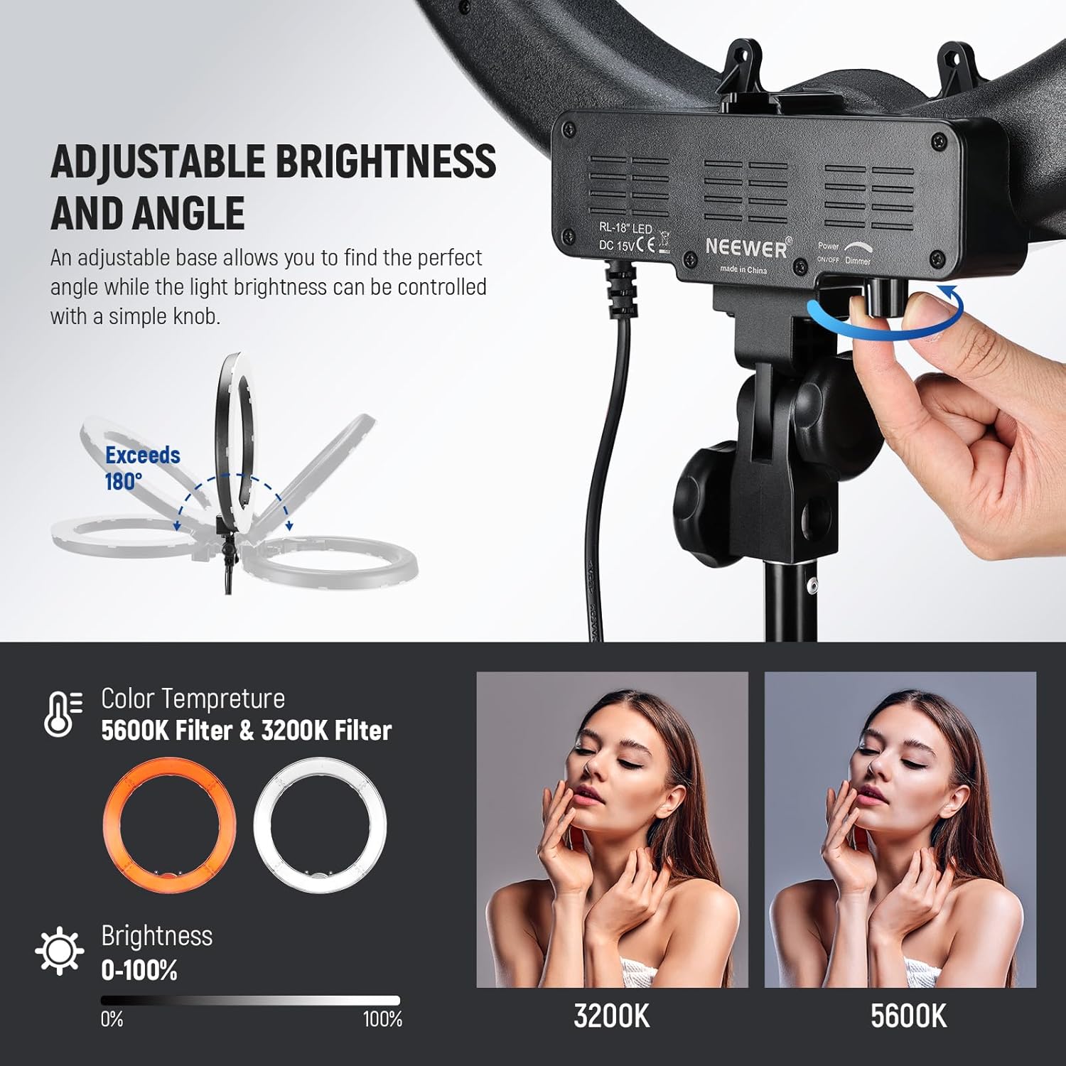 NEEWER RL-18 18 Inch 55W LED Ring Light Kit – NEEWER.CA