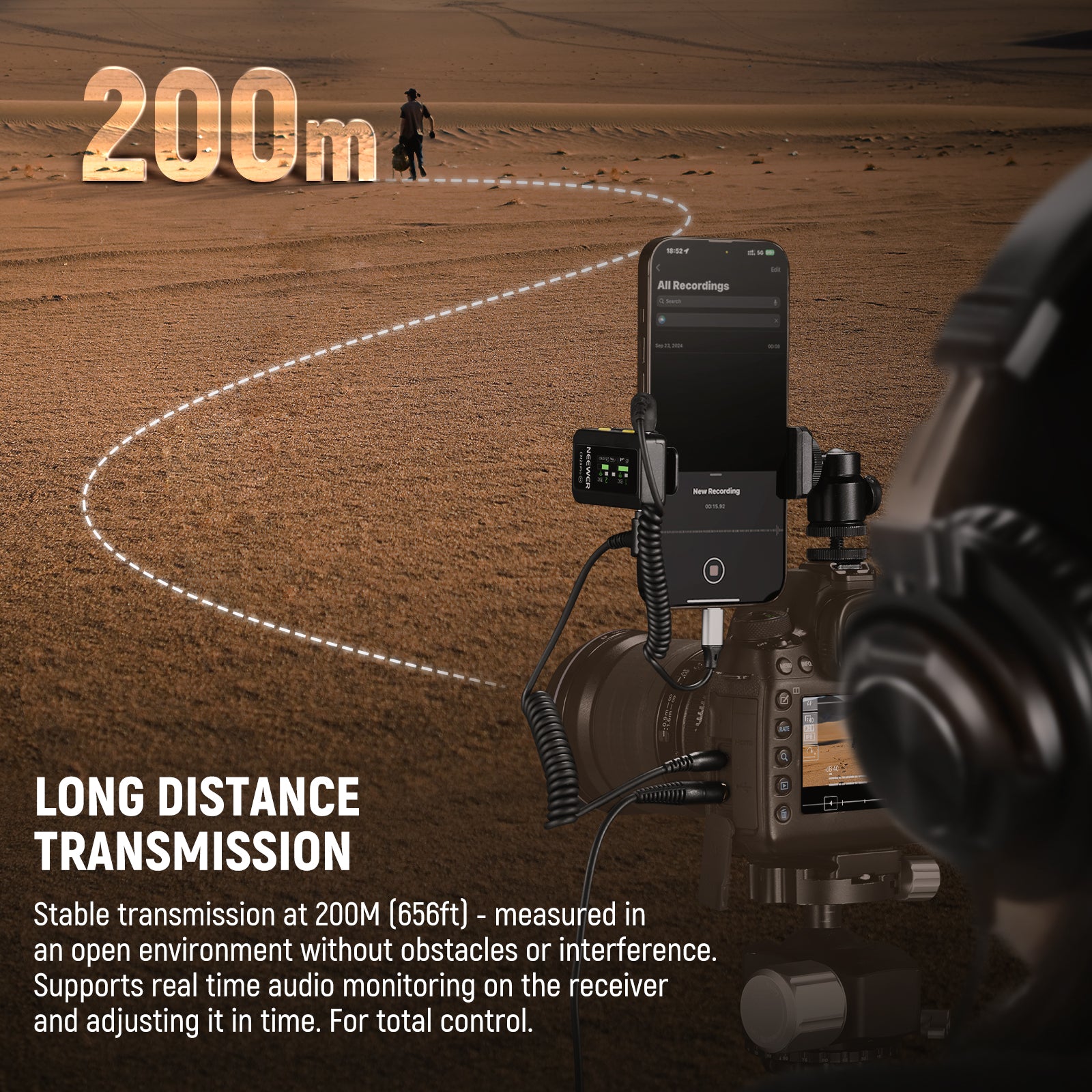 NEEWER CM28 PRO Wireless Lavalier Lapel Microphone System with