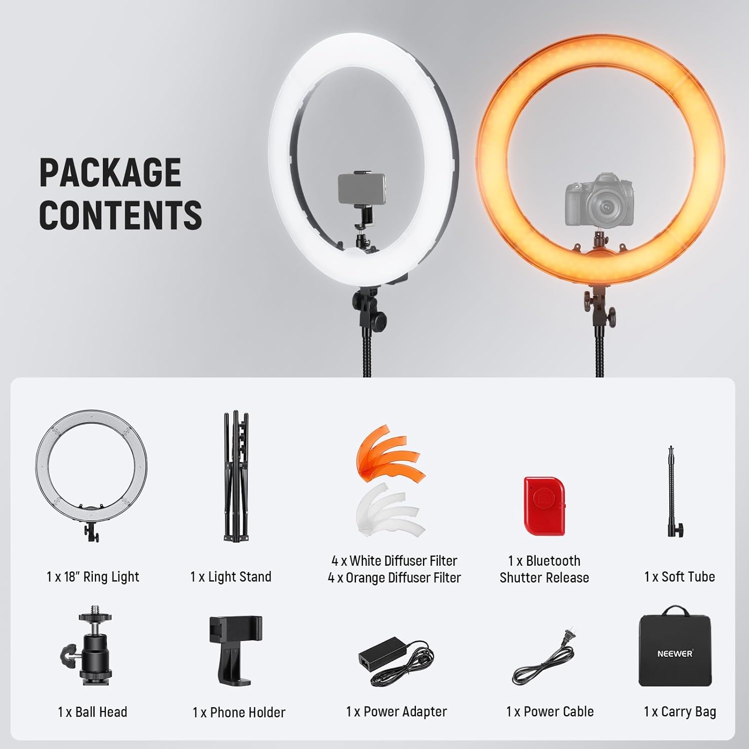 NEEWER RL-18 18 Inch 55W LED Ring Light Kit – NEEWER.CA