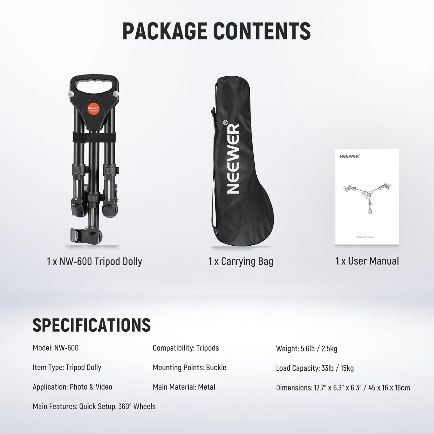 Neewer NW-600 Tripod Dolly