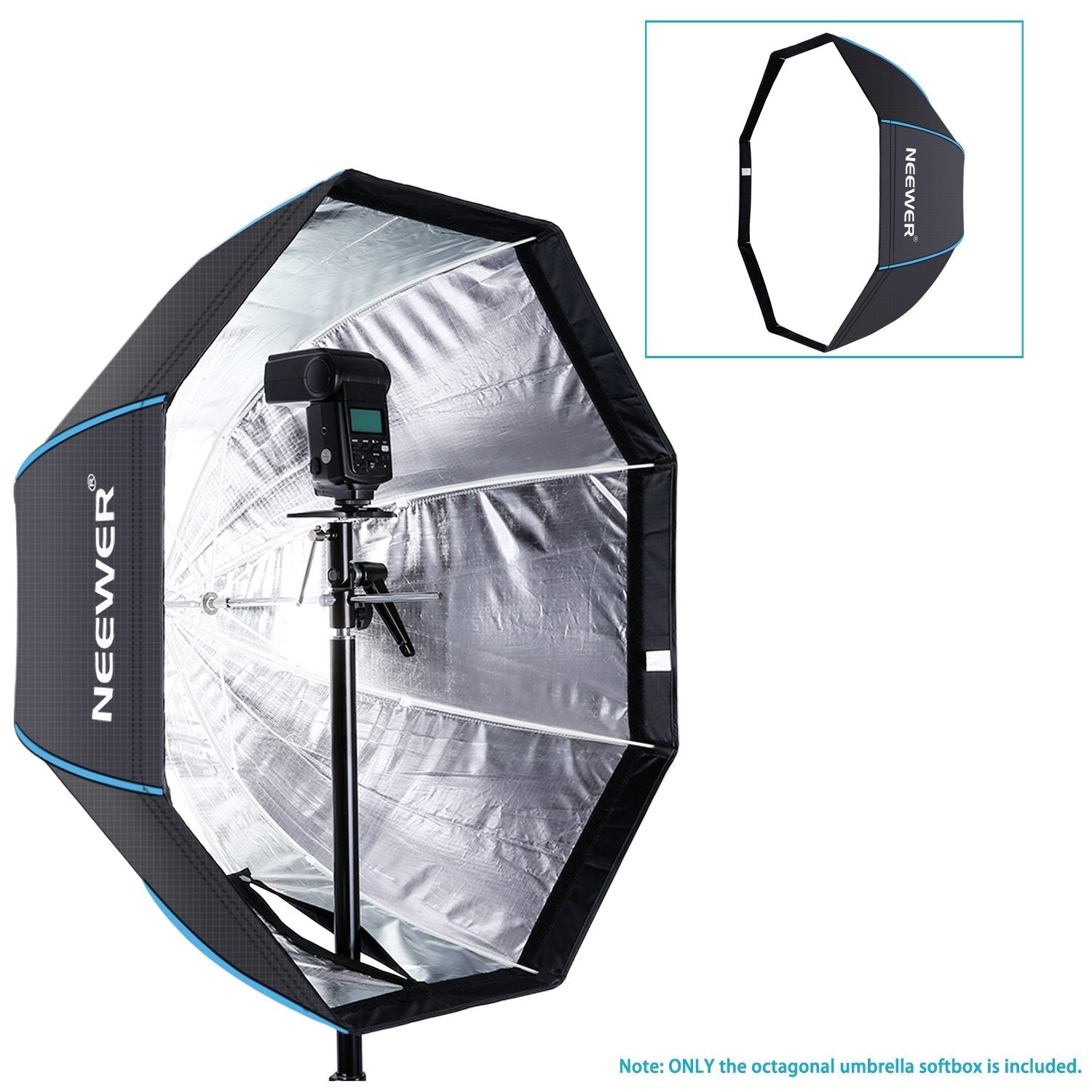 Neewer 31.5" /80cm Portable Octagonal Umbrella Softbox Portrait Product Photography (Black/Blue) - neewer.com