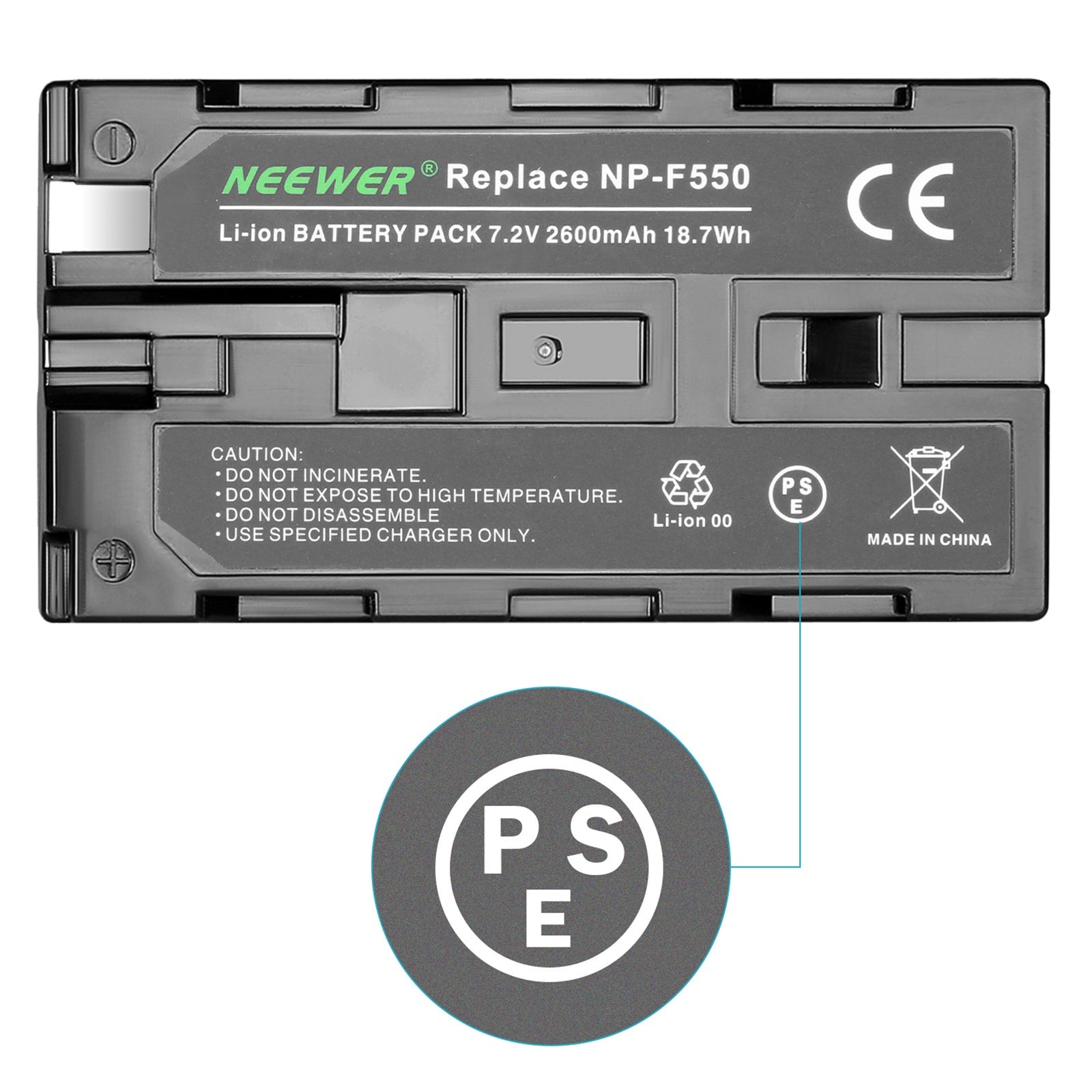 Neewer 7.4V 2600mAh Rechargeable Li-ion Battery Pack Replacement