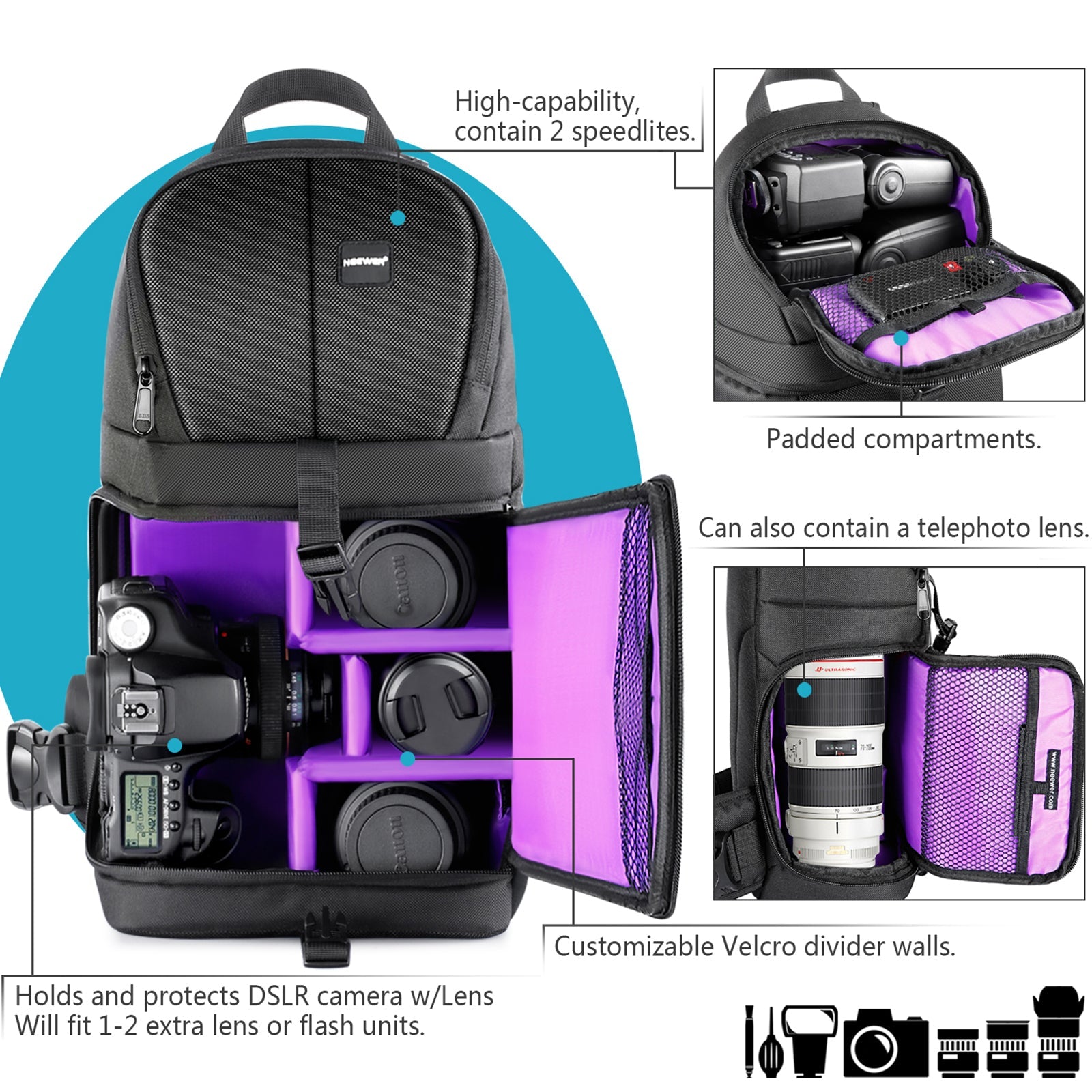 Neewer camera sale sling backpack