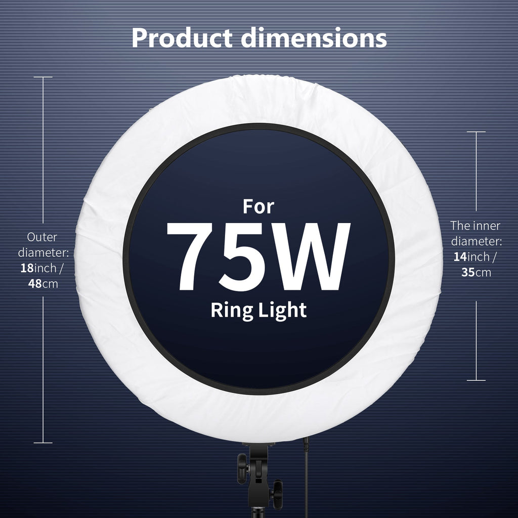 Neewer 18 inches Collapsible Softbox Diffuser for Ring Lights