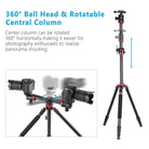 Neewer Aluminum Alloy 75"/191cm Tripod Monopod with Rotatable Center Column for Panoramic Shooting (Red) - neewer.com