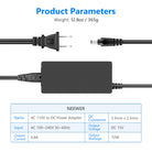 Neewer Photography AC 110V to DC 15V 2.0mm X 5.5mm Power Adapter with Power Cable